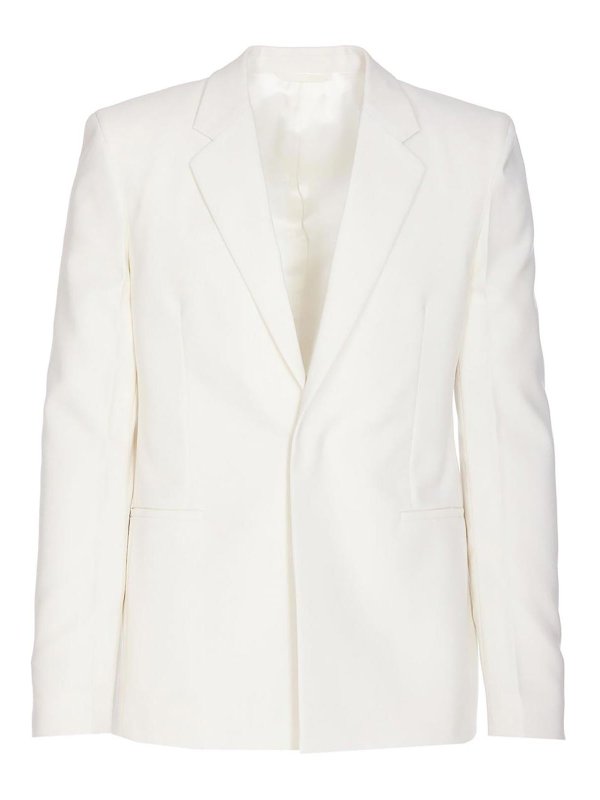 GIVENCHY MEN'S WHITE FITTED TAILORED JACKET