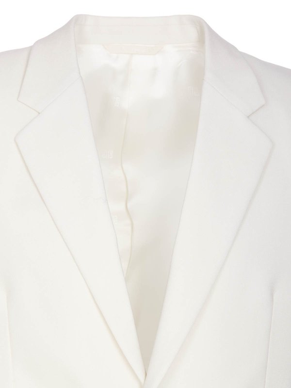 GIVENCHY MEN'S WHITE FITTED TAILORED JACKET