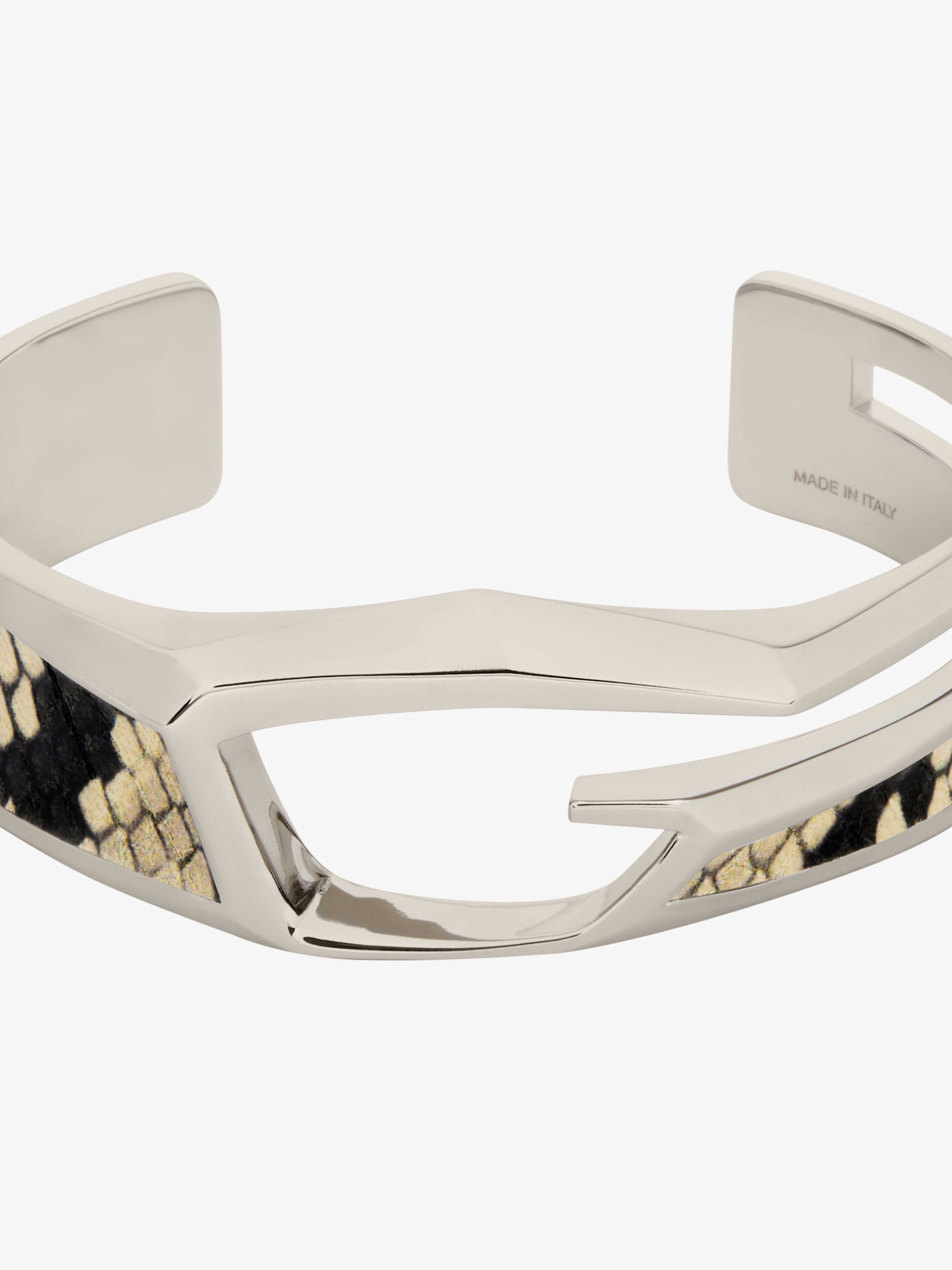 GIVENCHY MEN'S GIV CUT SNAKE EMBOSSED LEATHER BRACELET NWT
