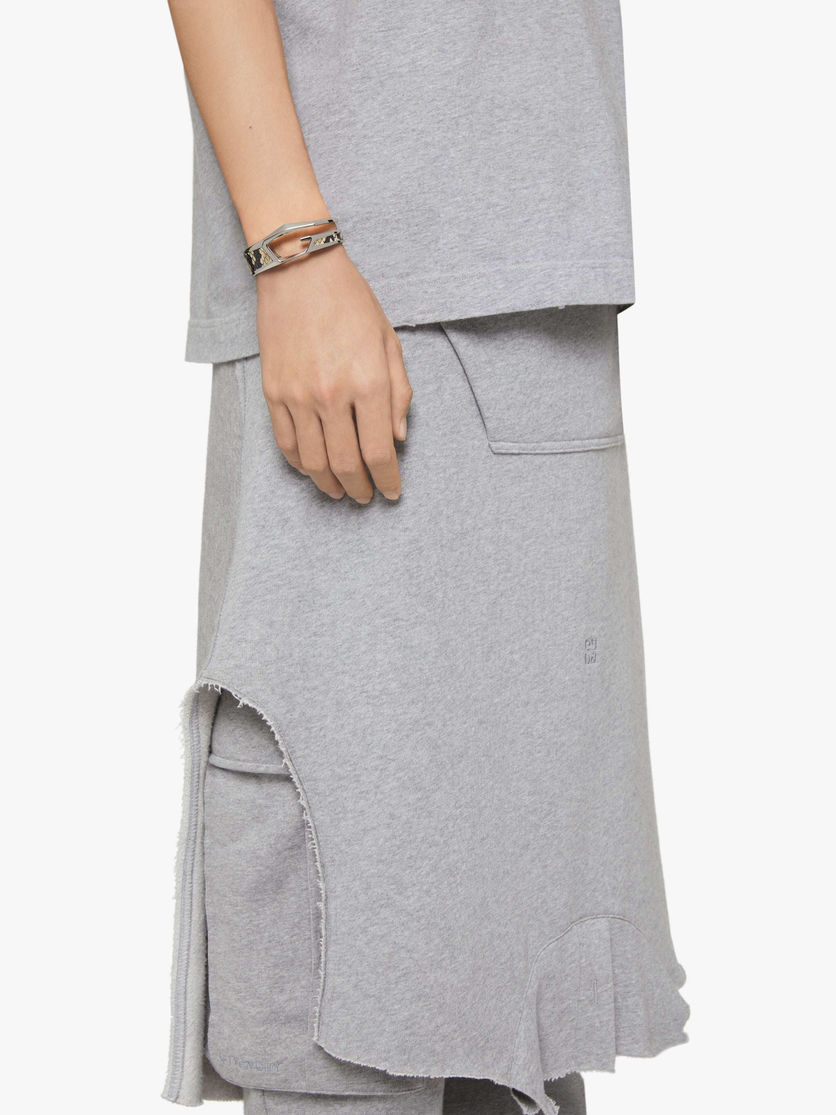 GIVENCHY MEN'S GIV CUT SNAKE EMBOSSED LEATHER BRACELET NWT