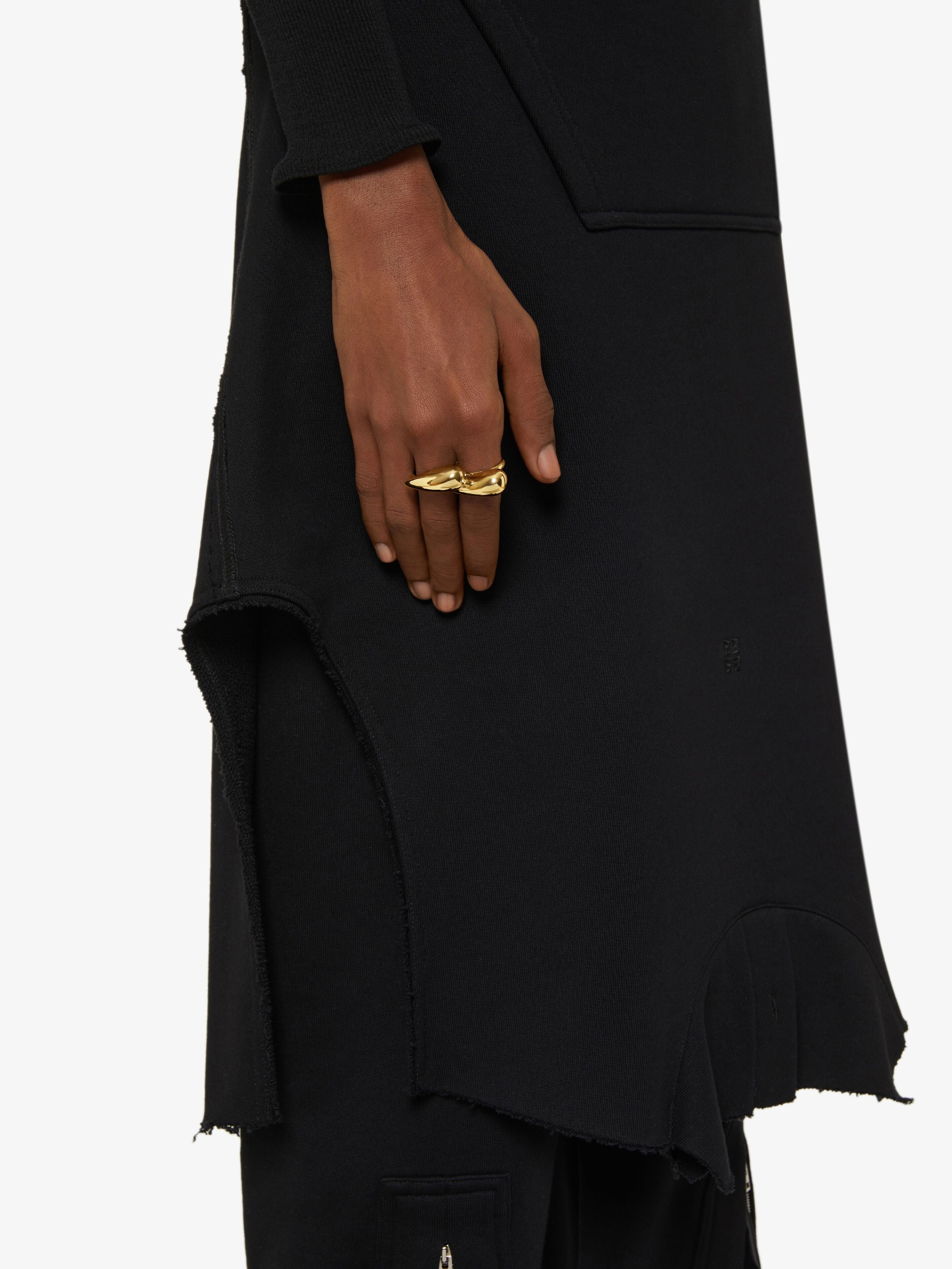 GIVENCHY MEN'S G TEARS DOUBLE FINGERS GOLDEN RING NWT