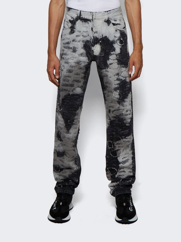 GIVENCHY MEN'S WHITE BLACK SLIM FIT TROUSERS