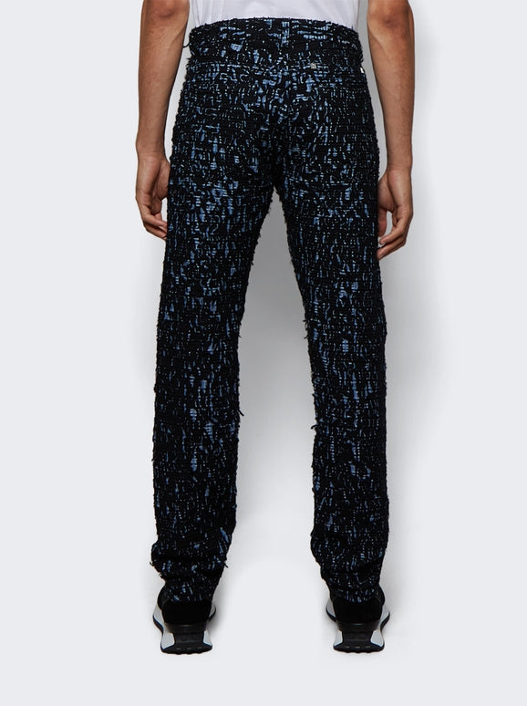 GIVENCHY MEN'S BLACK PATTERNED DENIM TROUSERS