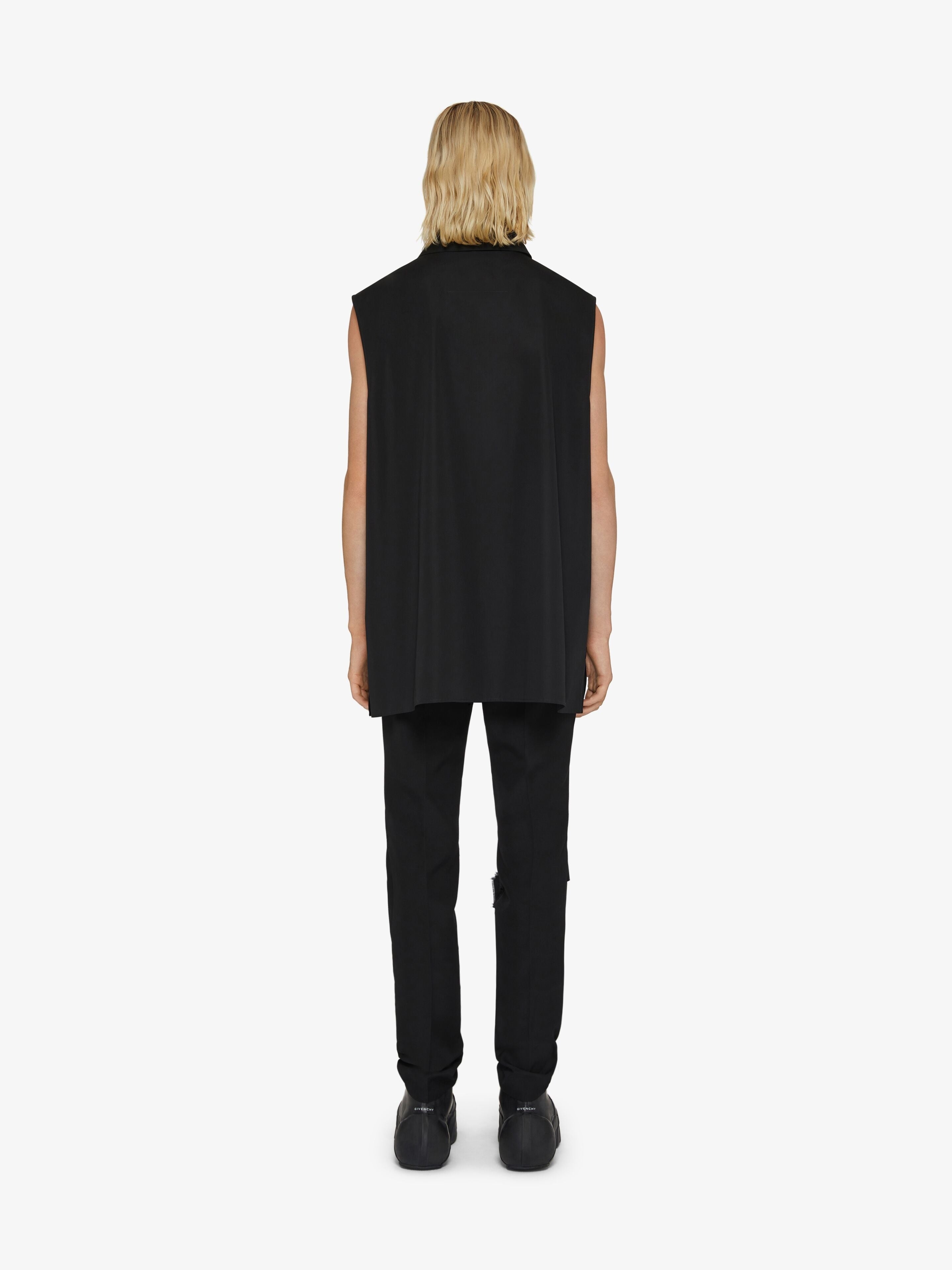 GIVENCHY MEN'S BLACK RIPPED SLIM TROUSERS