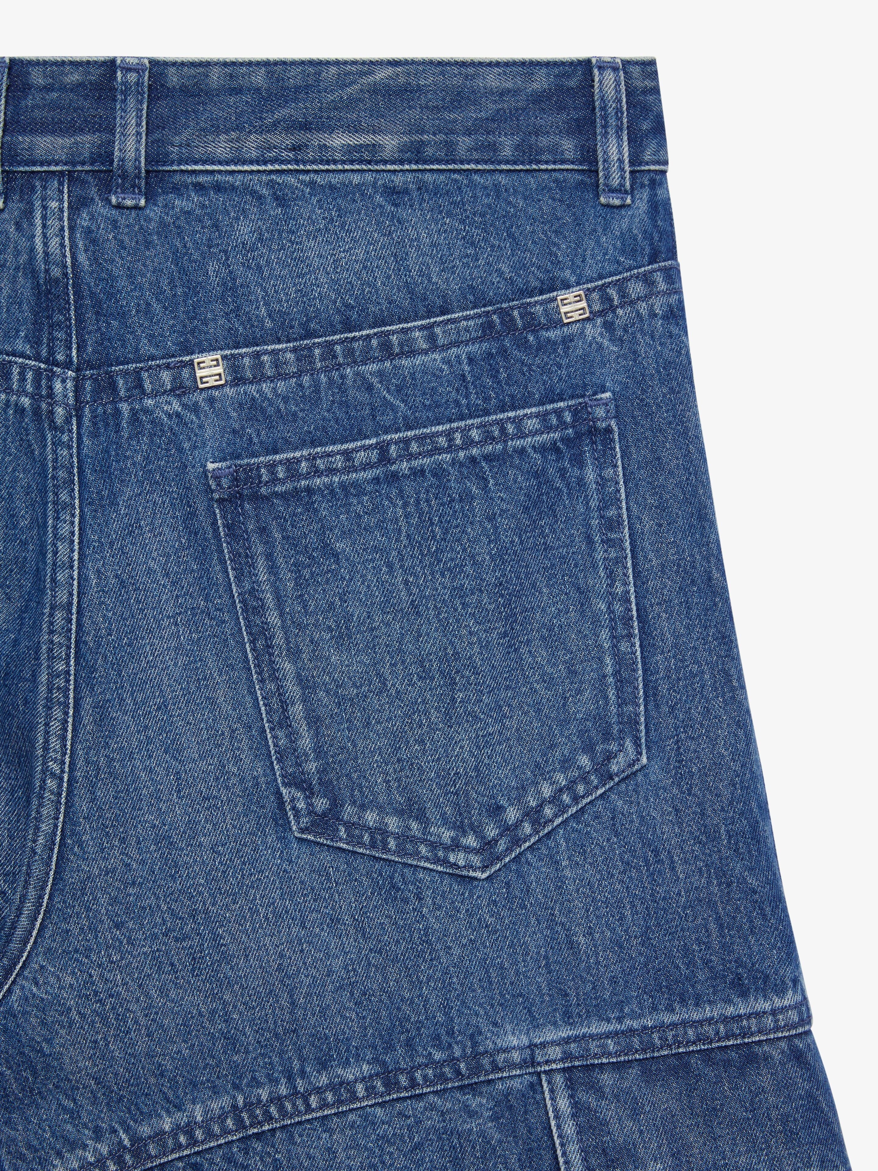 GIVENCHY MEN'S MEDIUM BLUE DENIM CARGO SHORTS