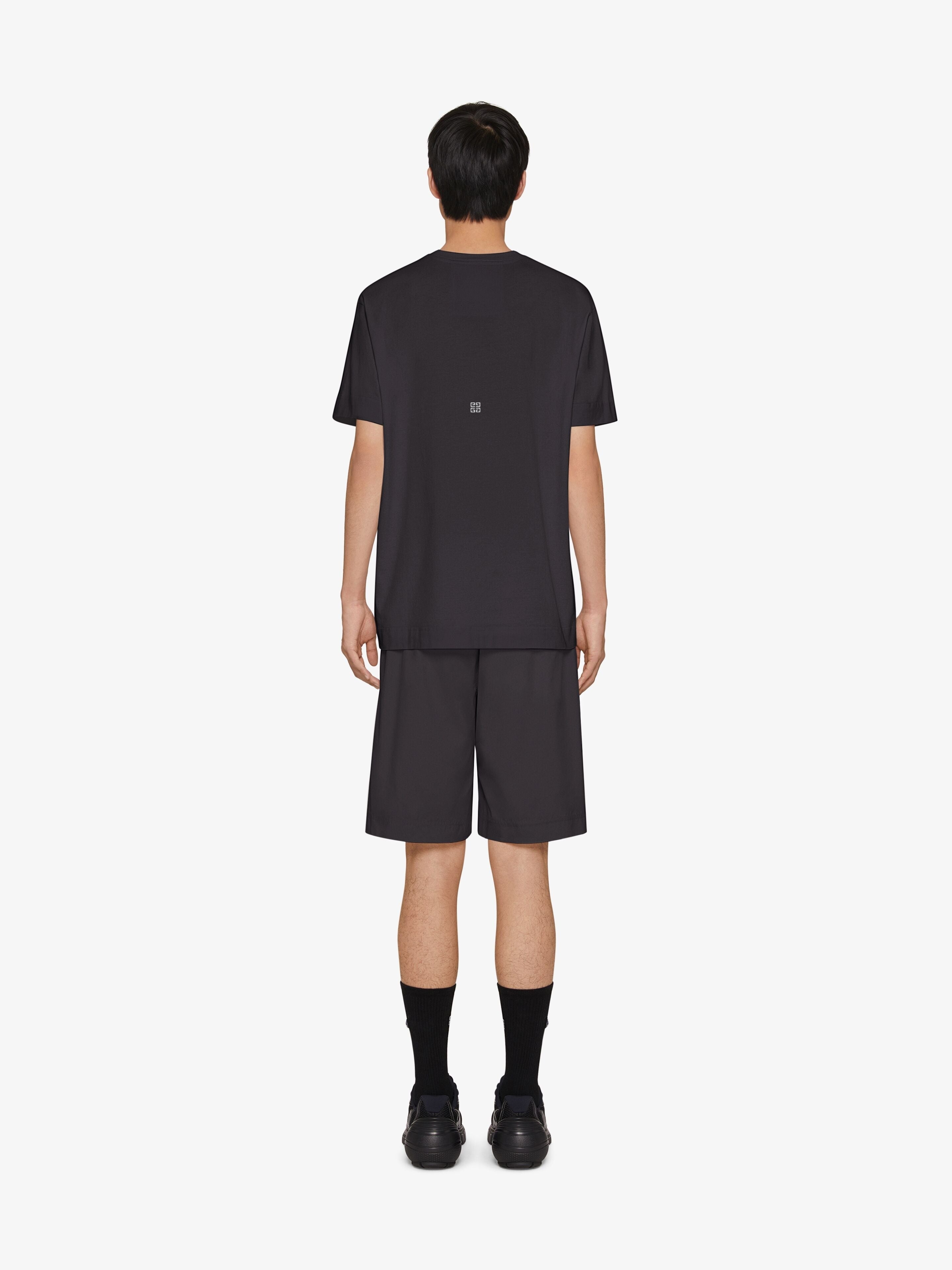 GIVENCHY MEN'S BLACK TAILORED NYLON SHORTS