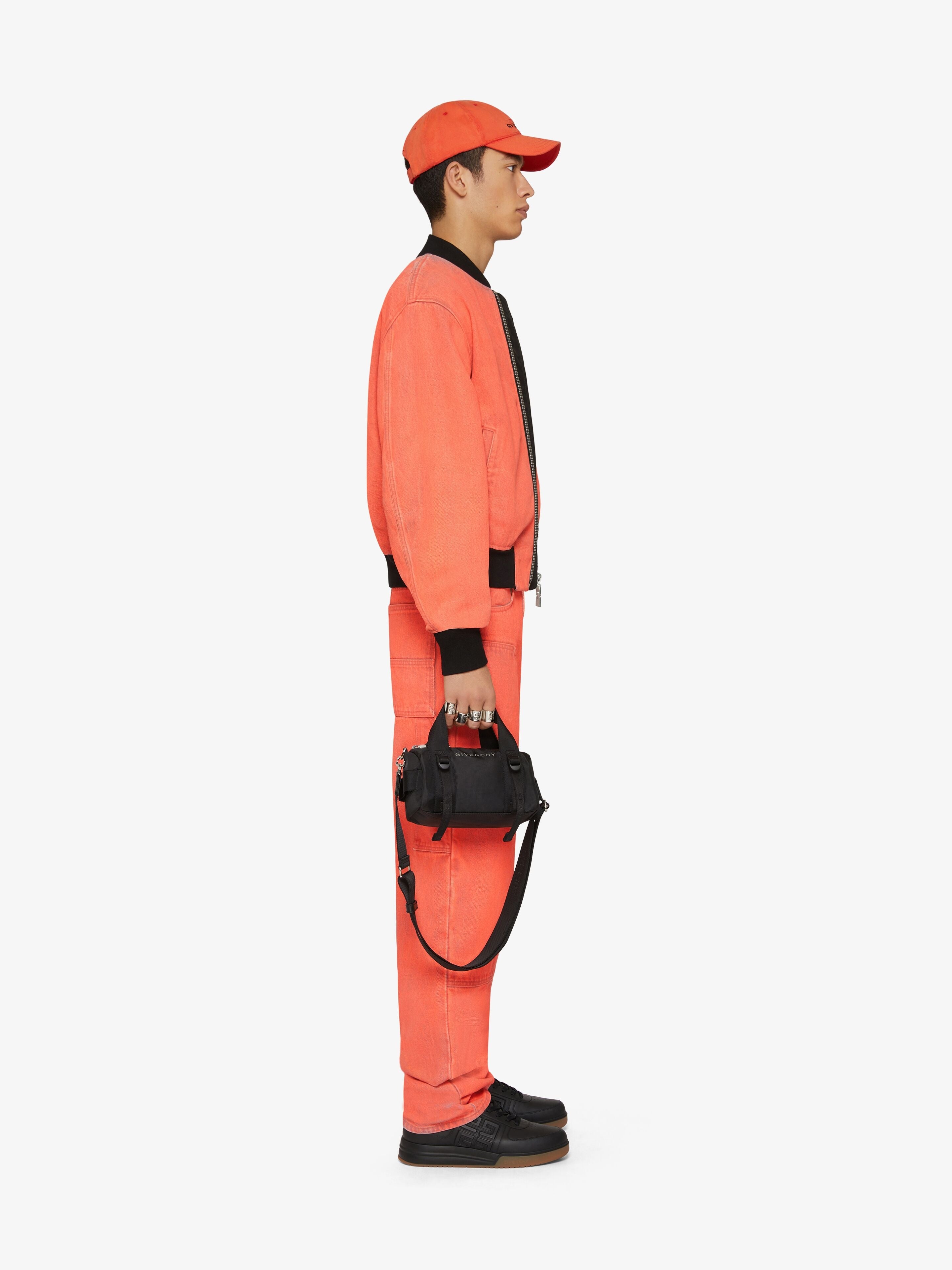 GIVENCHY MEN'S ORANGE DENIM CARPENTER TROUSERS