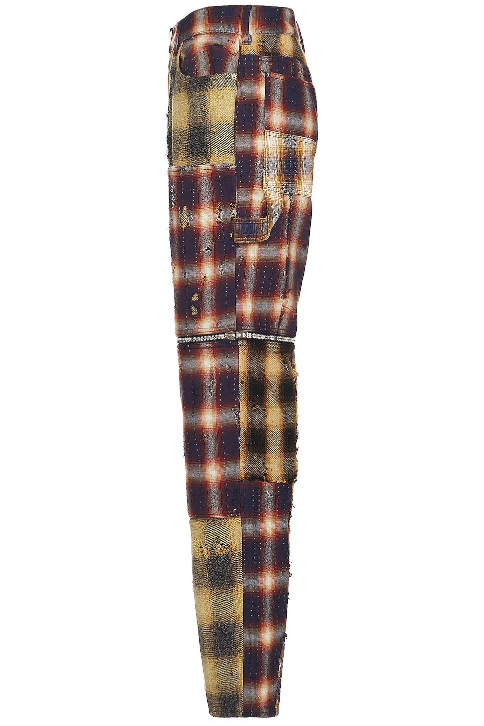GIVENCHY MEN'S MULTICOLORED PLAID ZIP-OFF TROUSERS