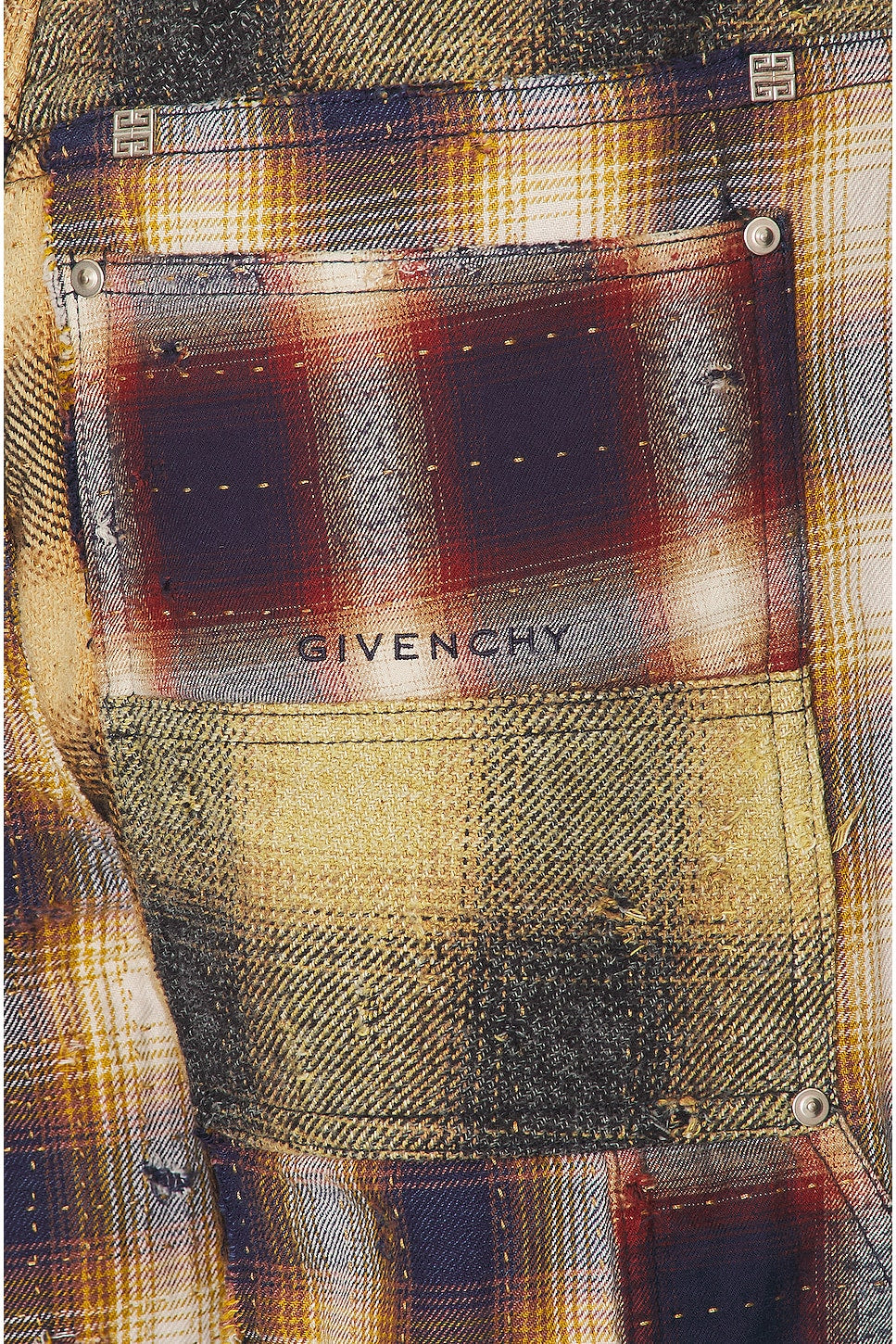 GIVENCHY MEN'S MULTICOLORED PLAID ZIP-OFF TROUSERS