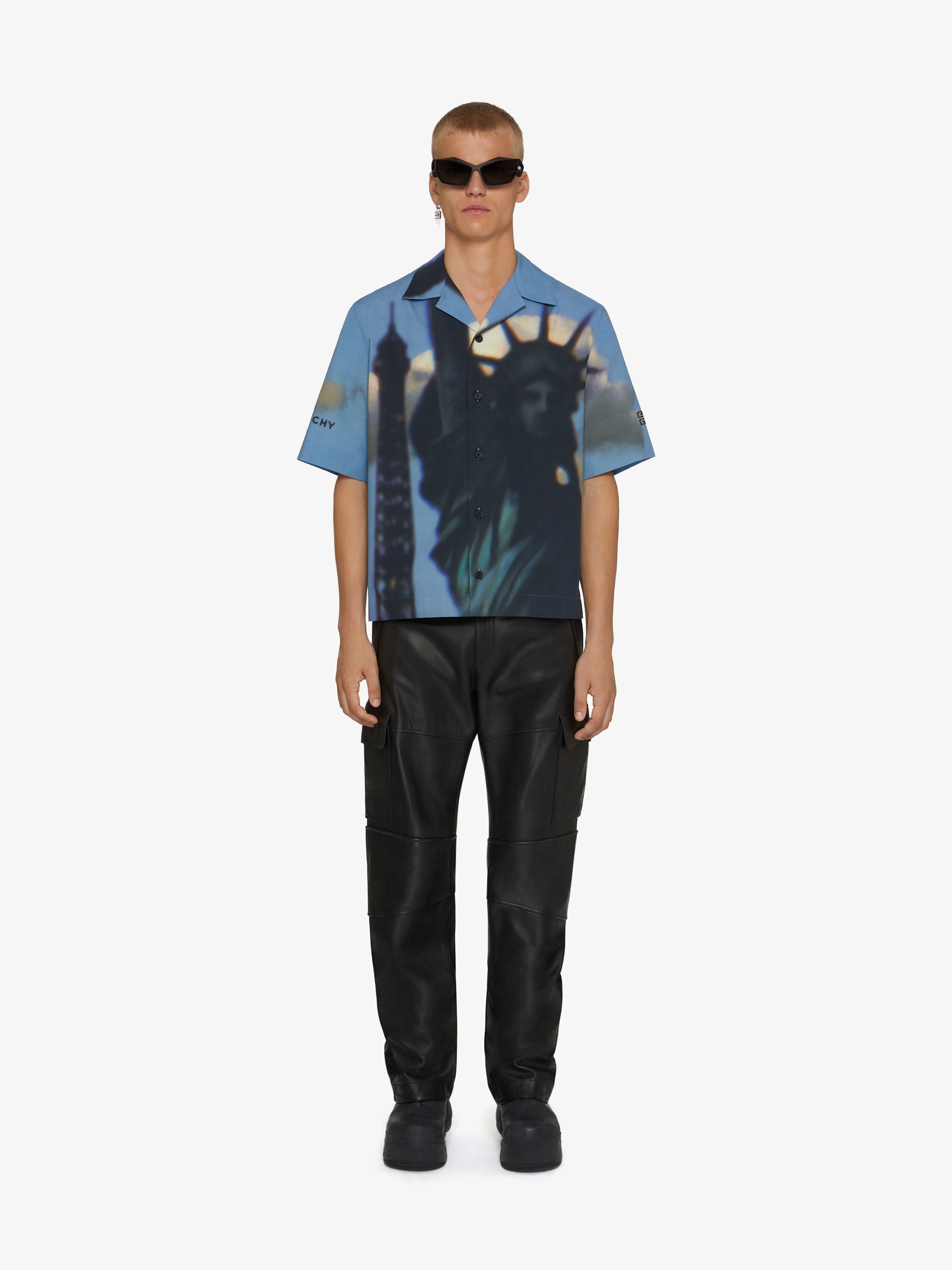 GIVENCHY MEN'S SS BOXY FIT SHIRT W/ HAWAIIAN COLLAR NWT
