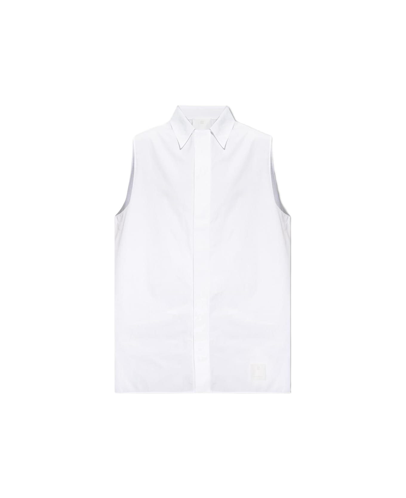 GIVENCHY MEN'S WHITE SLEEVELESS LONG SHIRT