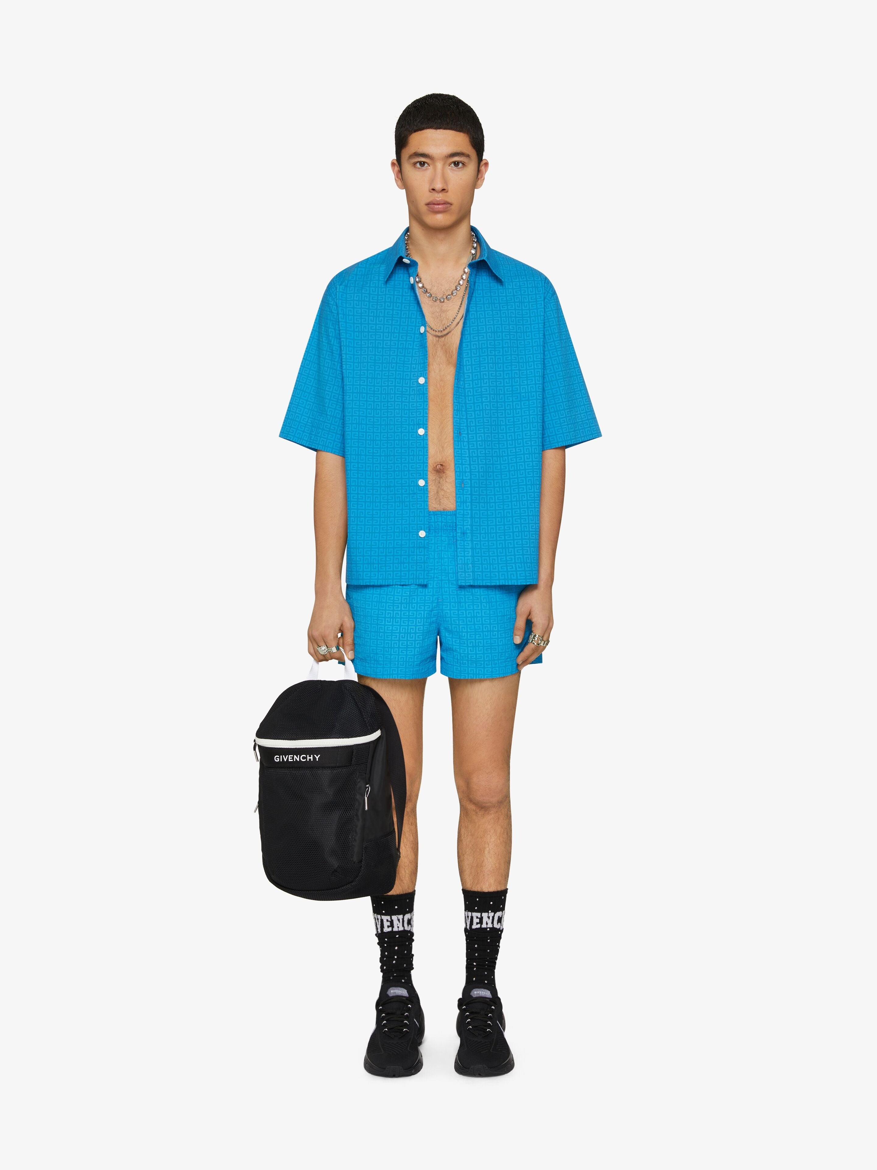 GIVENCHY MEN'S BRIGHT BLUE BOXY SHIRT