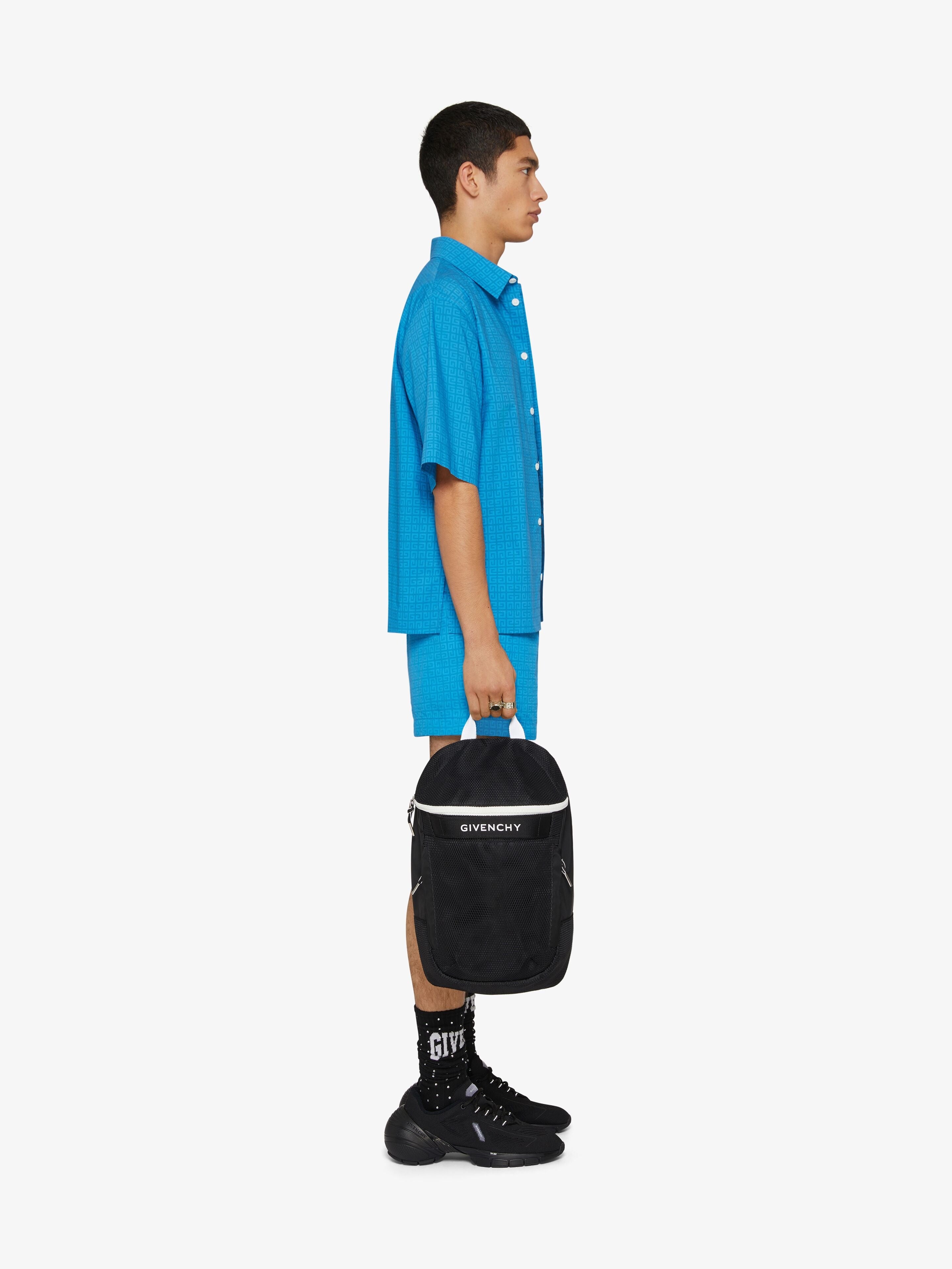 GIVENCHY MEN'S BRIGHT BLUE BOXY SHIRT