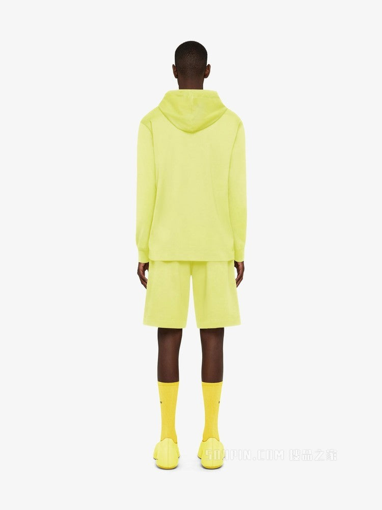 GIVENCHY MEN'S ACID YELLOW HOODED LONG-SLEEVE SHIRT