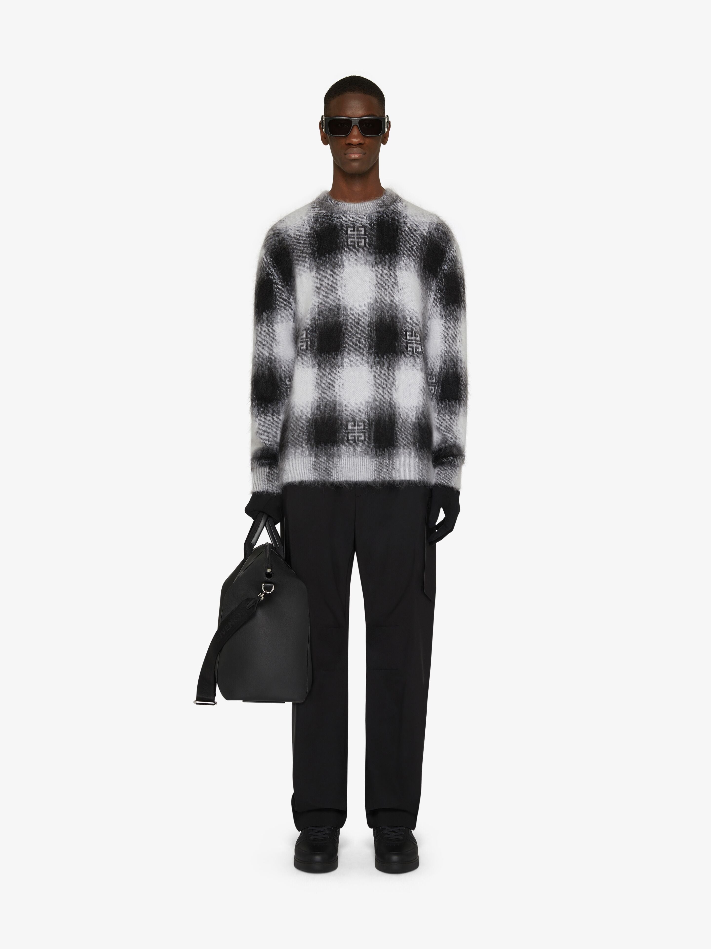 GIVENCHY MEN'S PLAID CREW NECK NWT