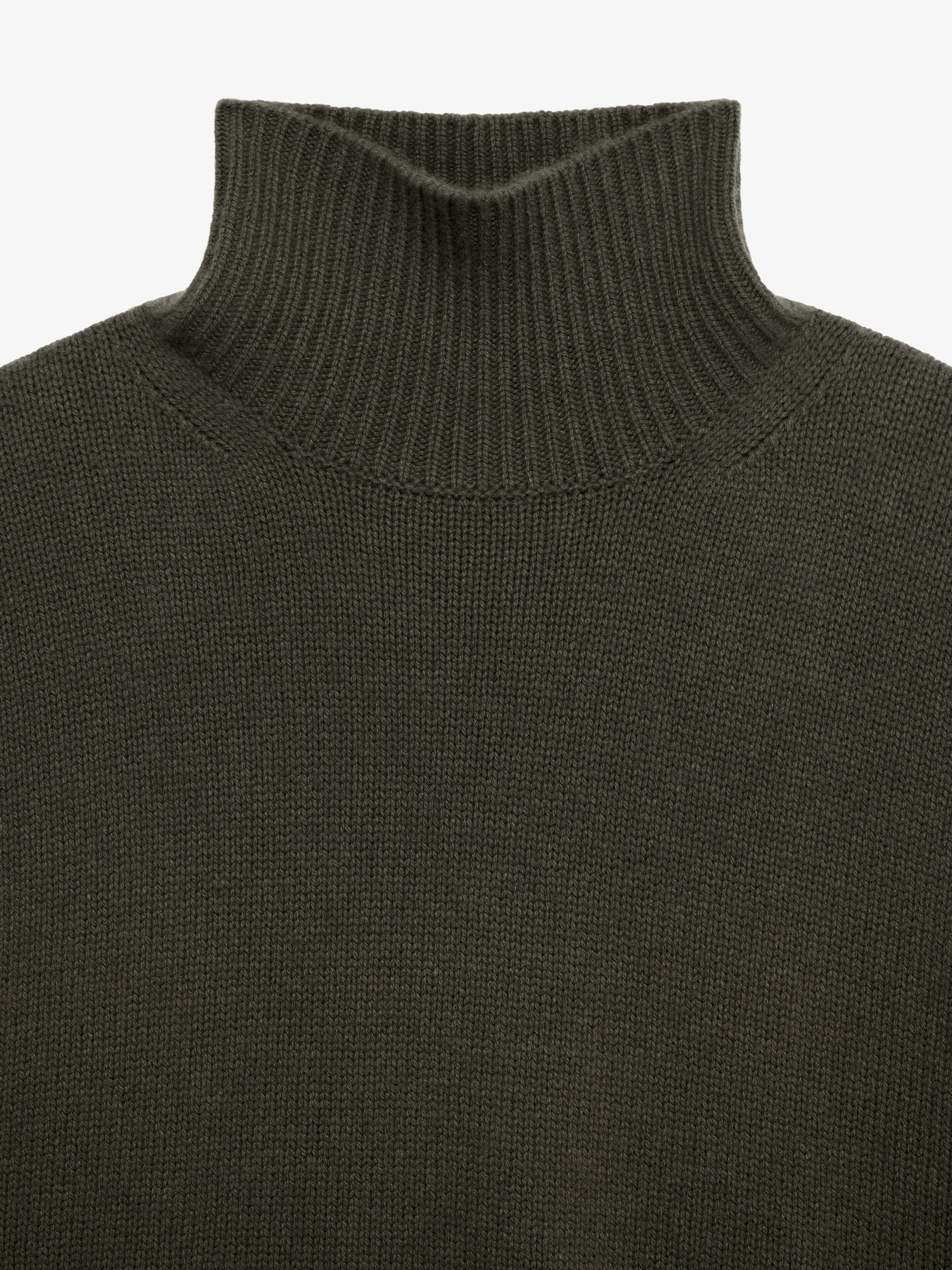 GIVENCHY MEN'S MILITARY GREEN OVERSIZED TURTLENECK SWEATER
