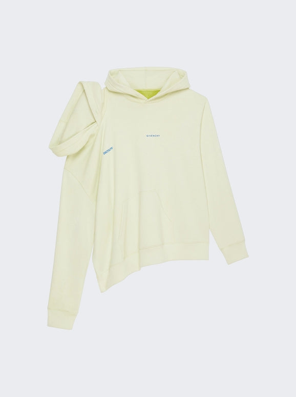 GIVENCHY MEN'S CITRUS GREEN DOUBLE HOOD SWEATSHIRT