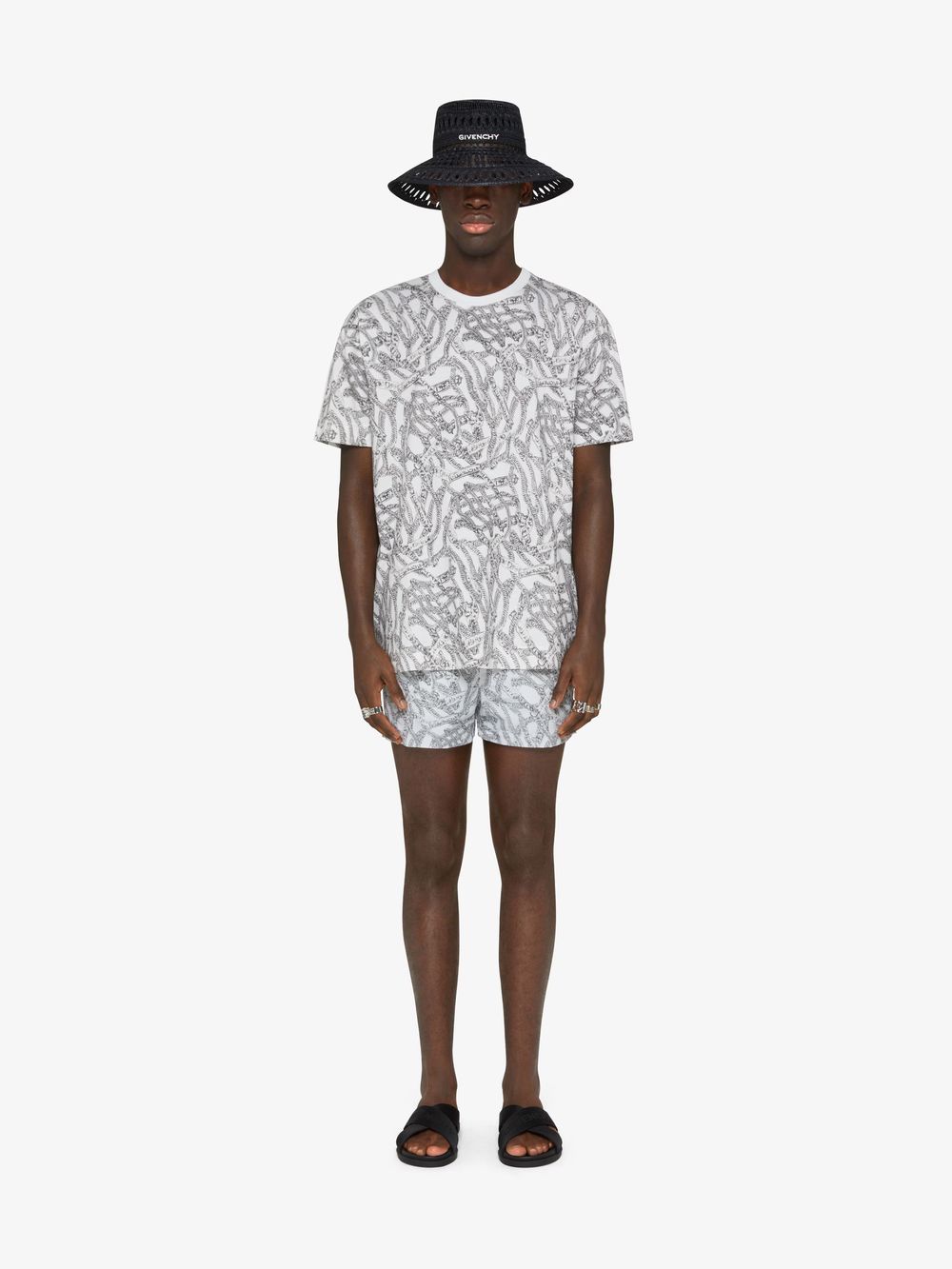 GIVENCHY MEN'S GRAY SWIM SHORTS