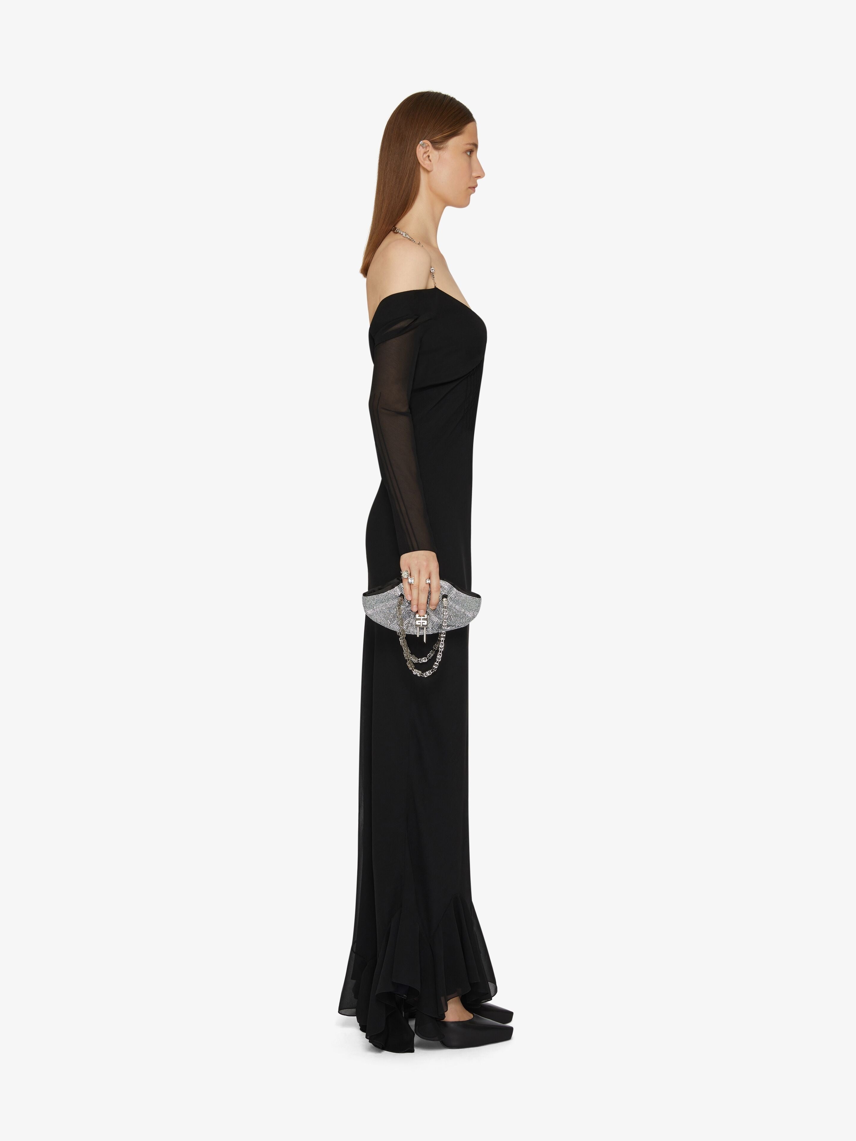 GIVENCHY WOMEN'S LONG SLEEVE GOWN WITH CHAIN AND PINTOCK NWT