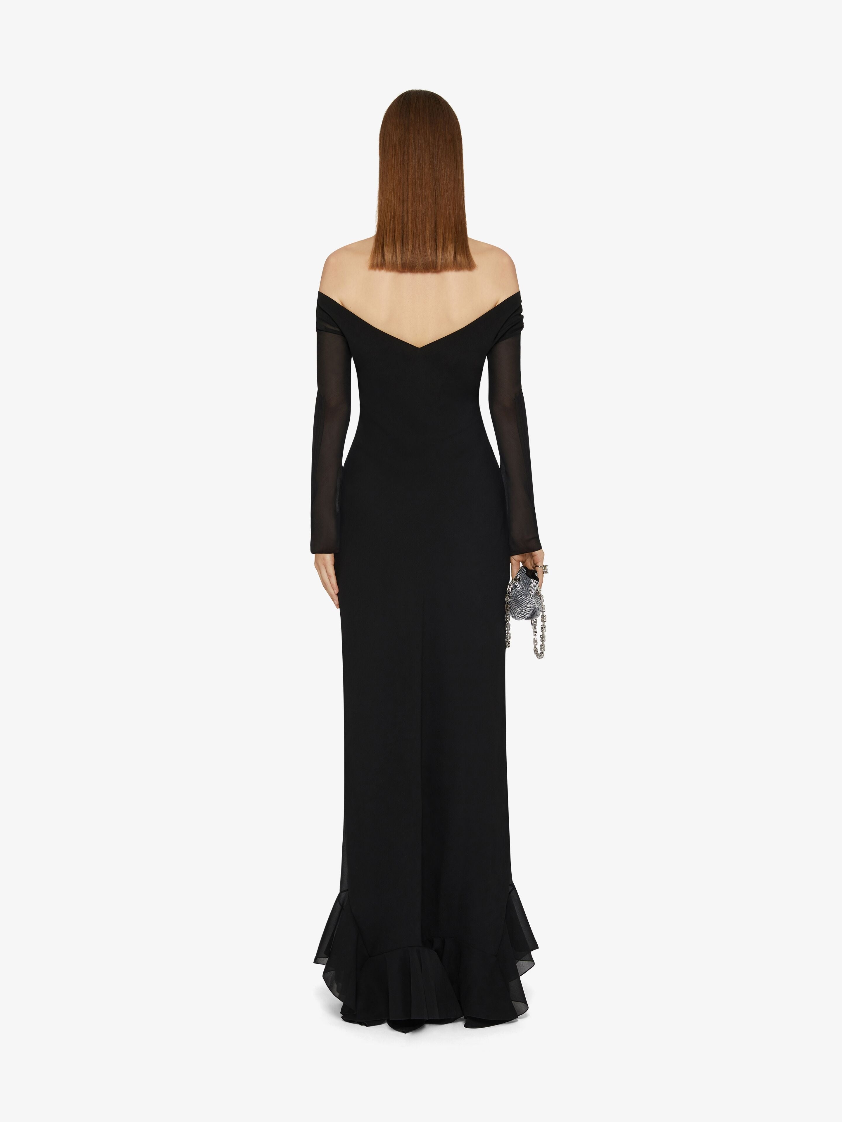 GIVENCHY WOMEN'S LONG SLEEVE GOWN WITH CHAIN AND PINTOCK NWT
