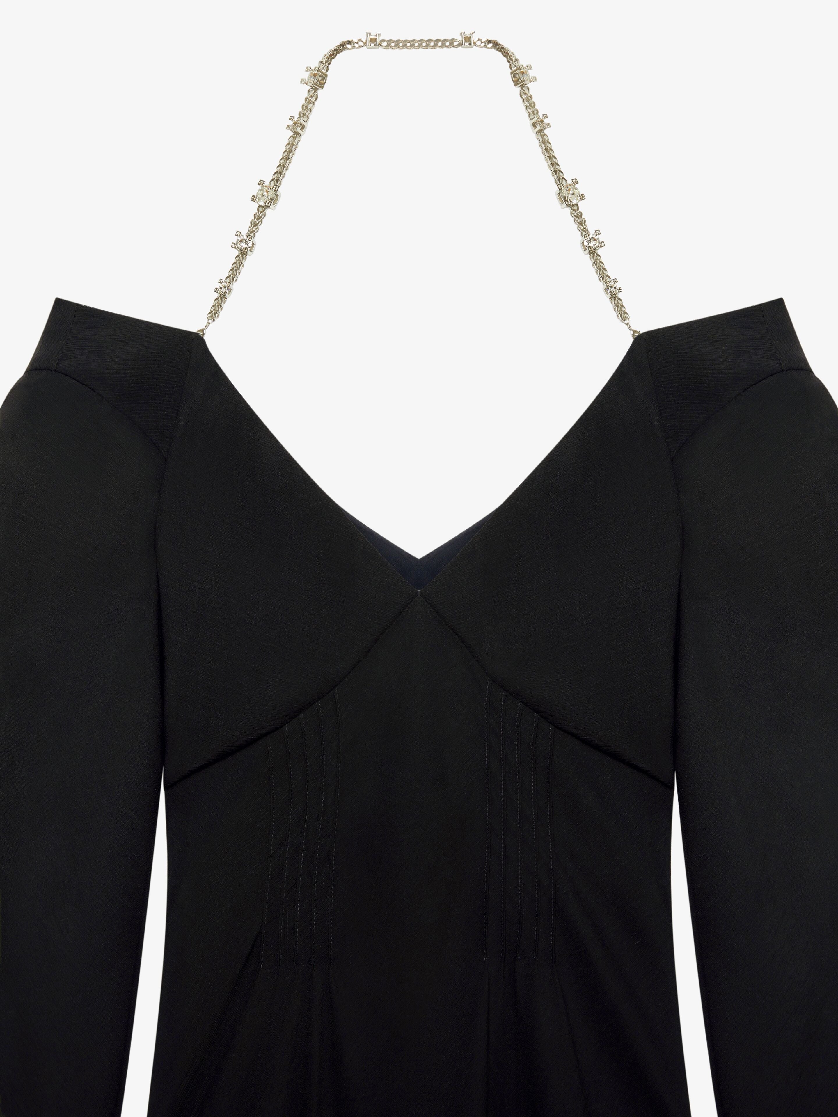 GIVENCHY WOMEN'S LONG SLEEVE GOWN WITH CHAIN AND PINTOCK NWT