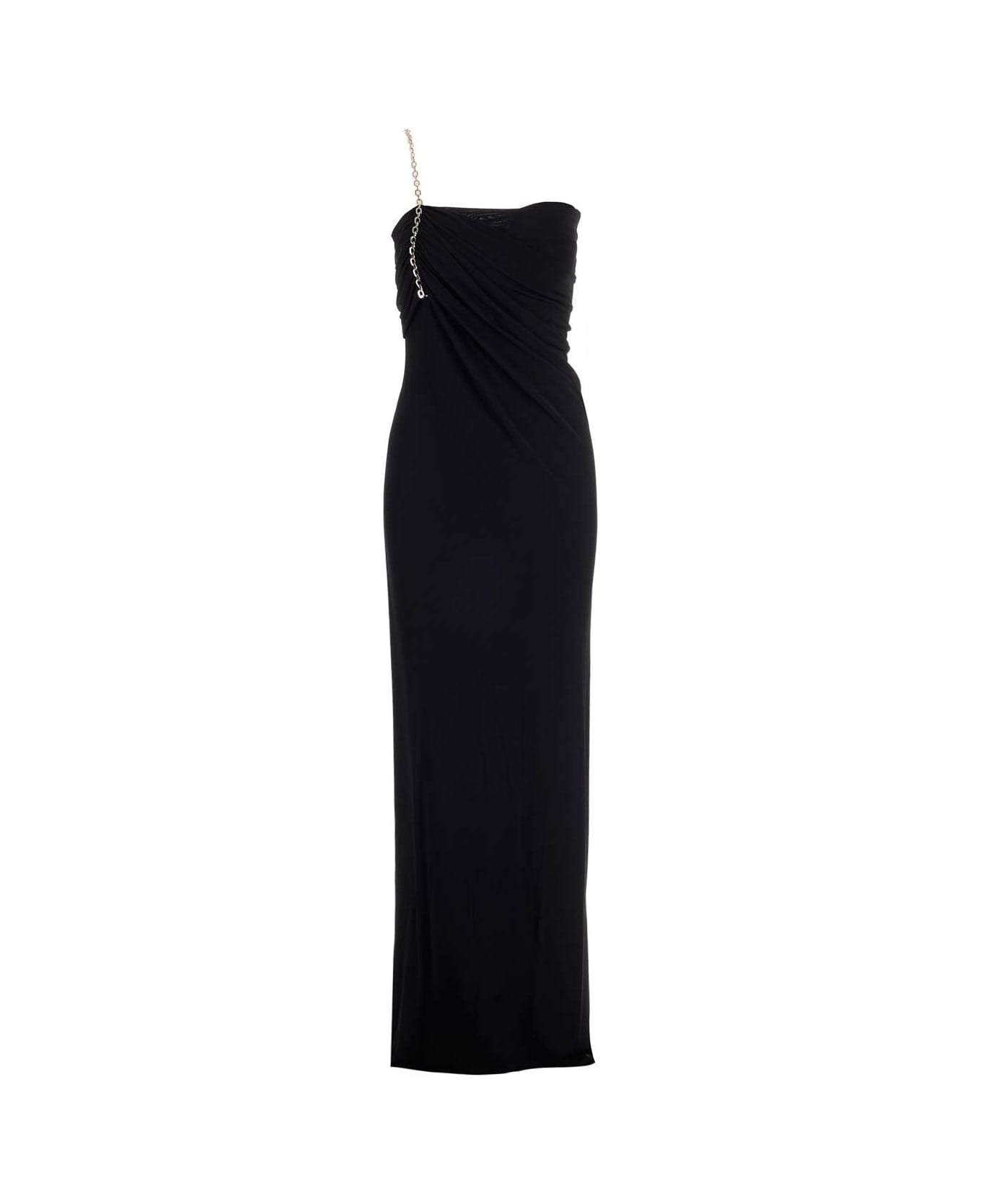 GIVENCHY WOMEN'S ASYMETRIC DRAPED BUSTIER GOWN WITH CHAIN NWT