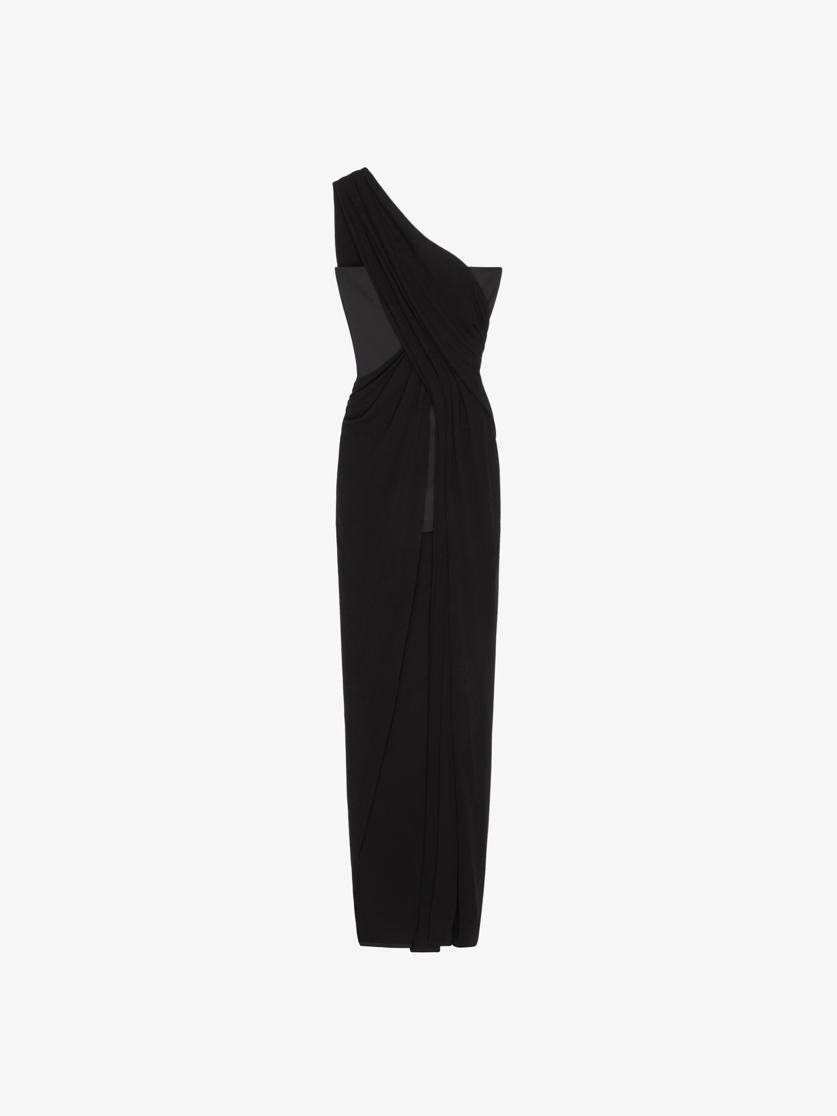 GIVENCHY WOMEN'S BLACK DRAPED ONE-SHOULDER DRESS