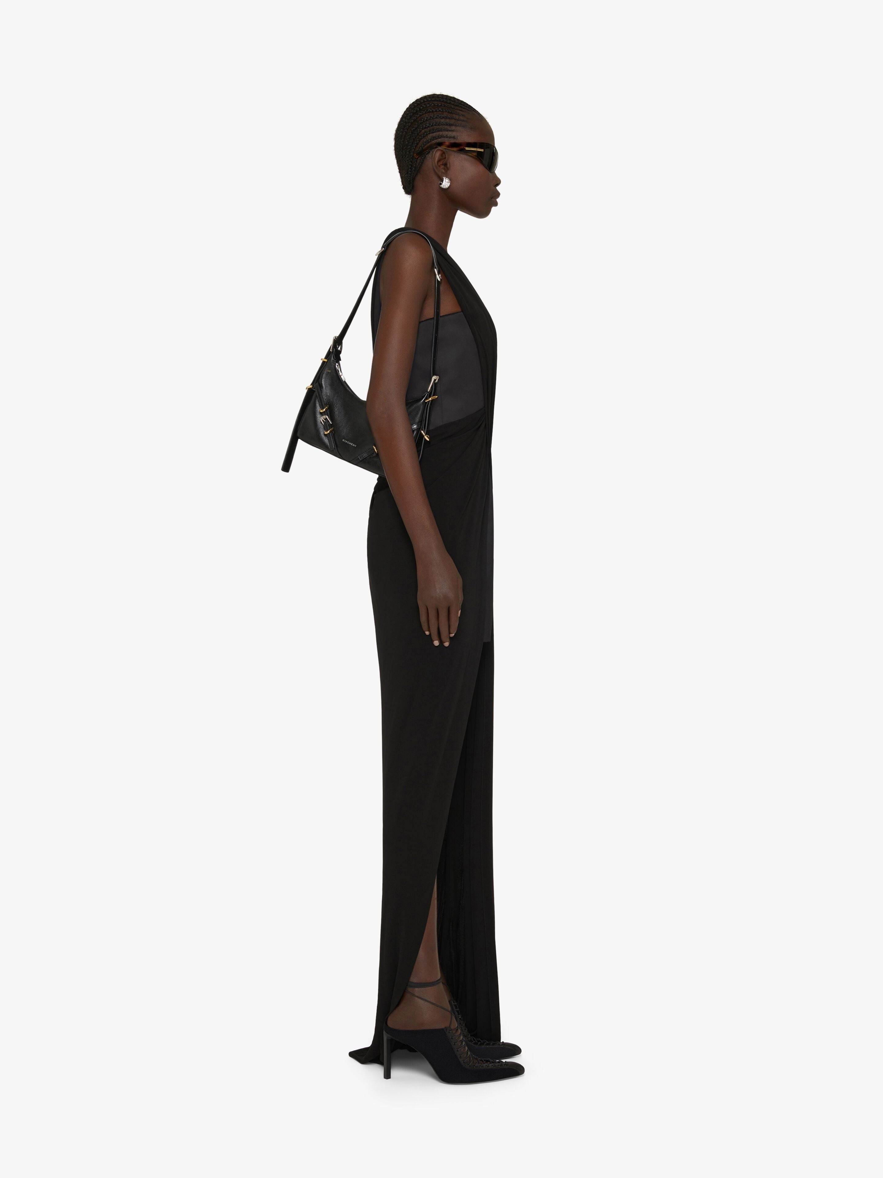 GIVENCHY WOMEN'S BLACK DRAPED ONE-SHOULDER DRESS