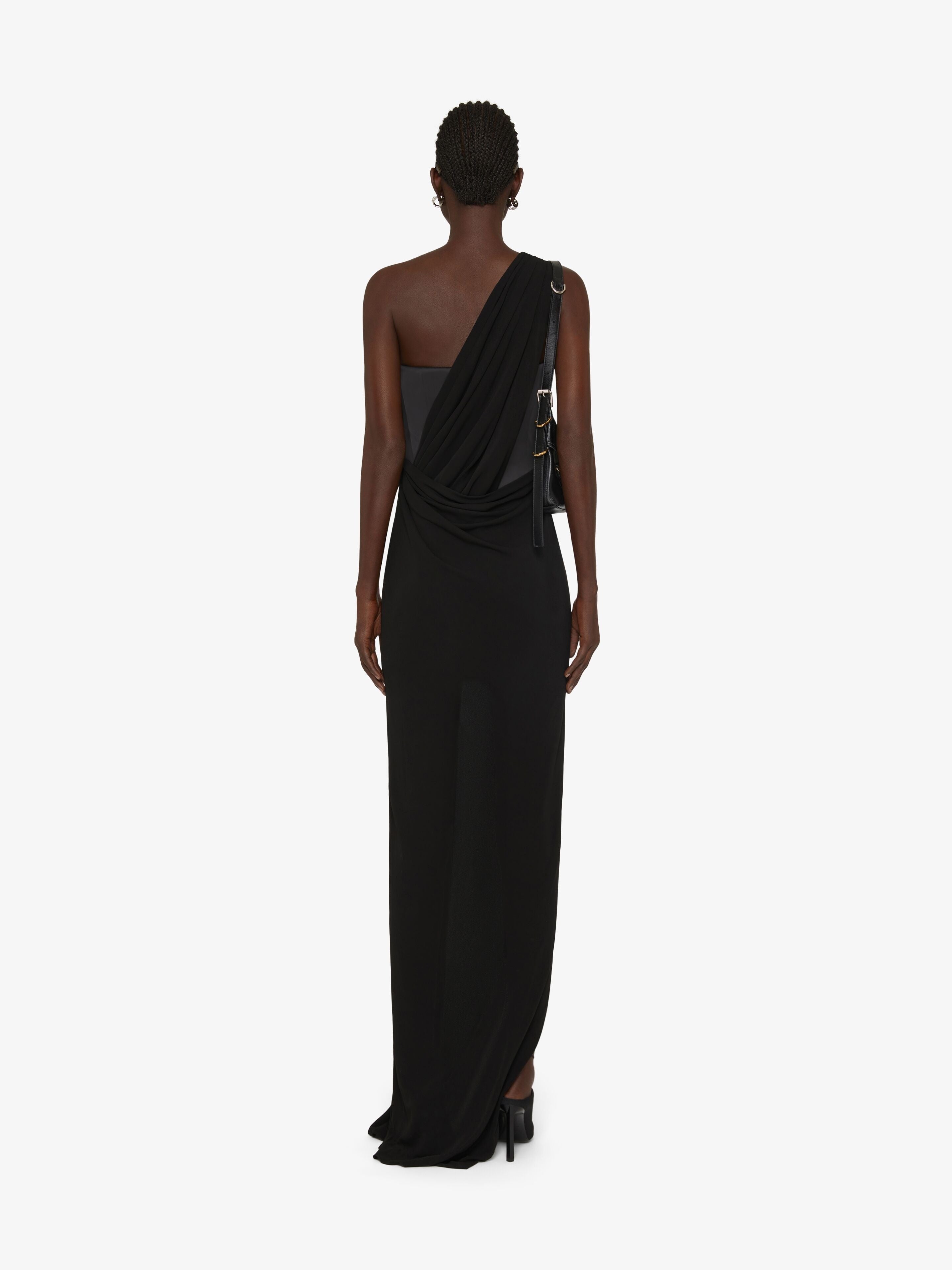 GIVENCHY WOMEN'S BLACK DRAPED ONE-SHOULDER DRESS
