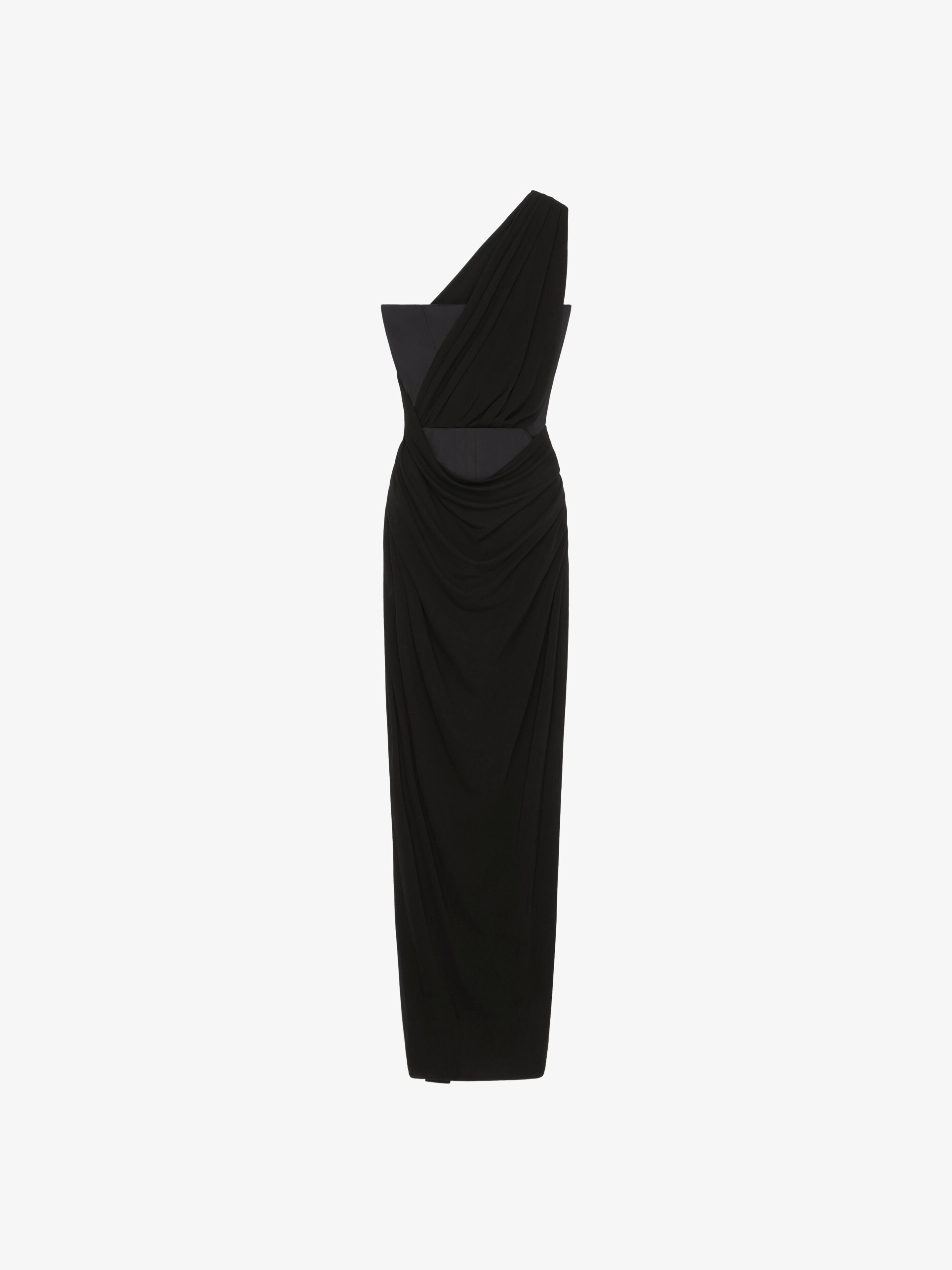GIVENCHY WOMEN'S BLACK DRAPED ONE-SHOULDER DRESS