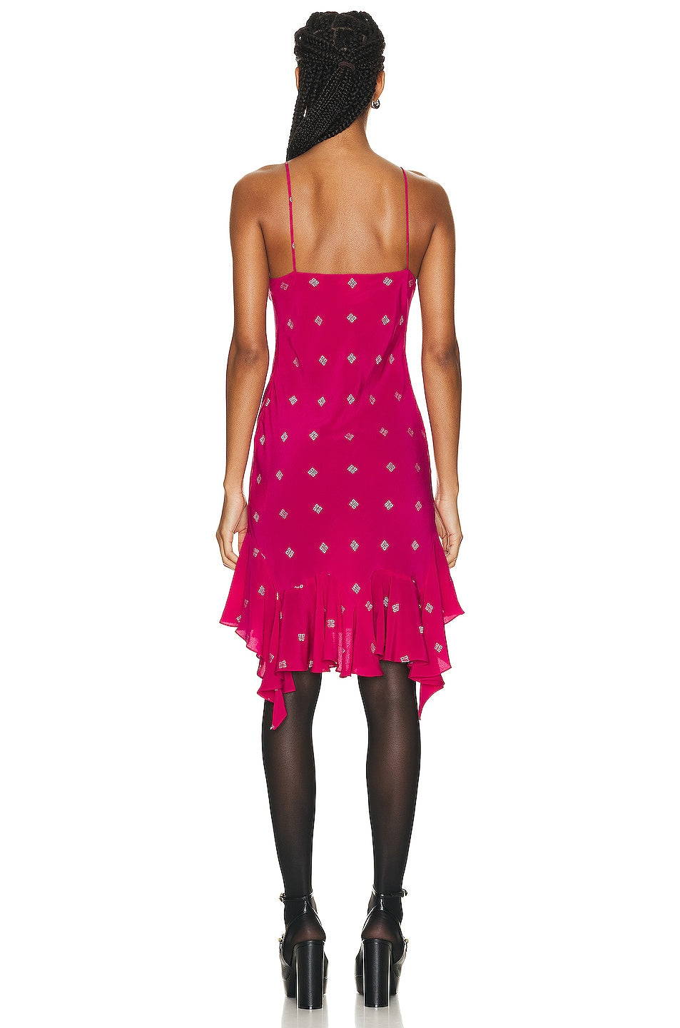 GIVENCHY WOMEN'S FUCHSIA FLUID DRESS WITH RUFFLED HEM