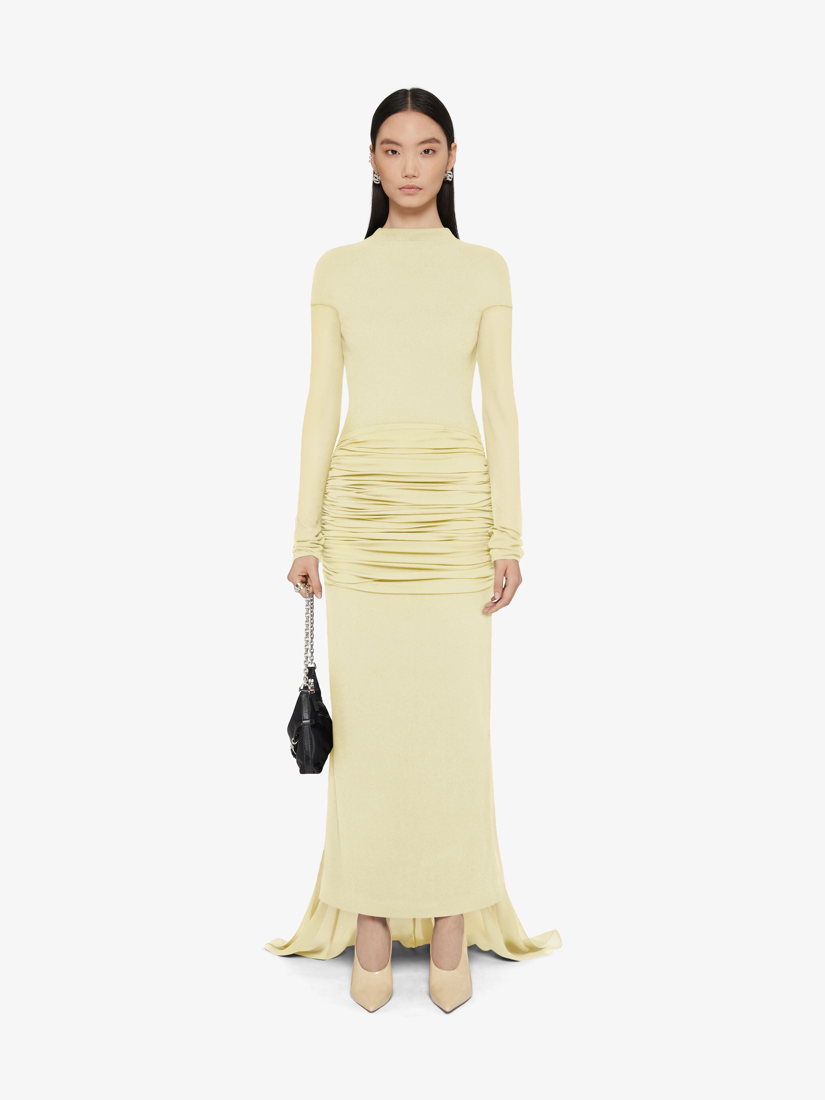 GIVENCHY WOMEN'S LIGHT YELLOW RUCHED DRESS