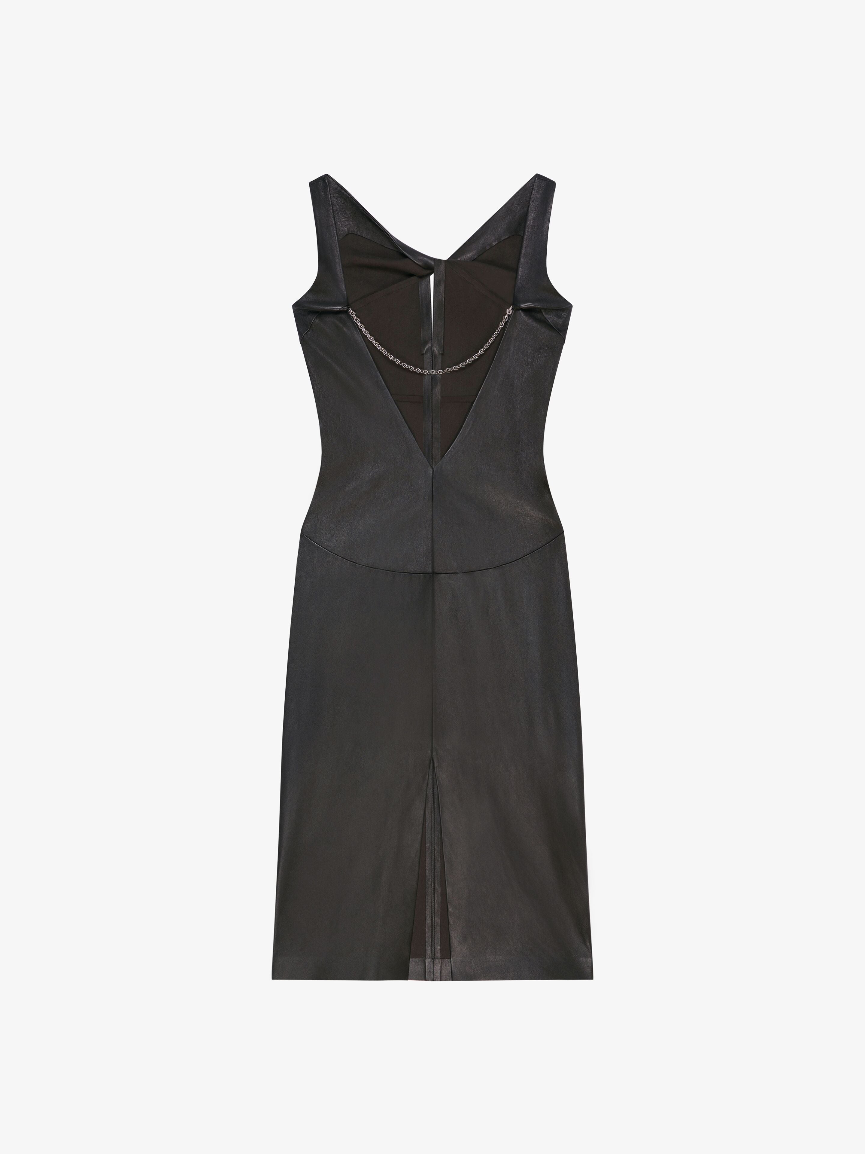 GIVENCHY WOMEN'S LEATHER TWISTED DRESS W/ CHAIN NWT