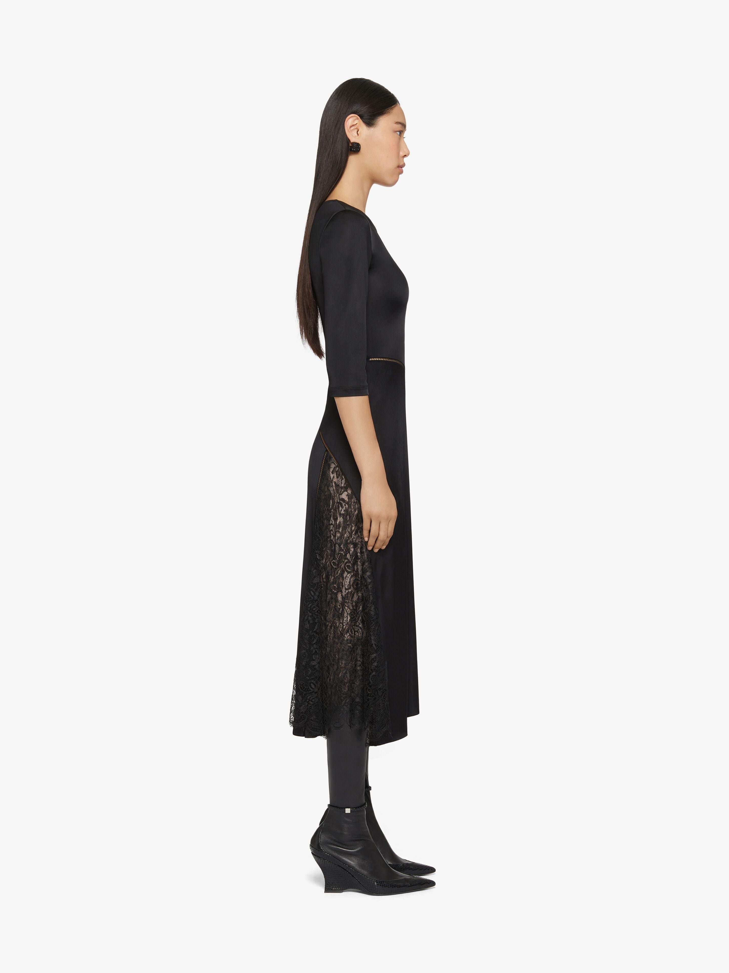 GIVENCHY WOMEN'S LACE INSERT FLARE DRESS NWT