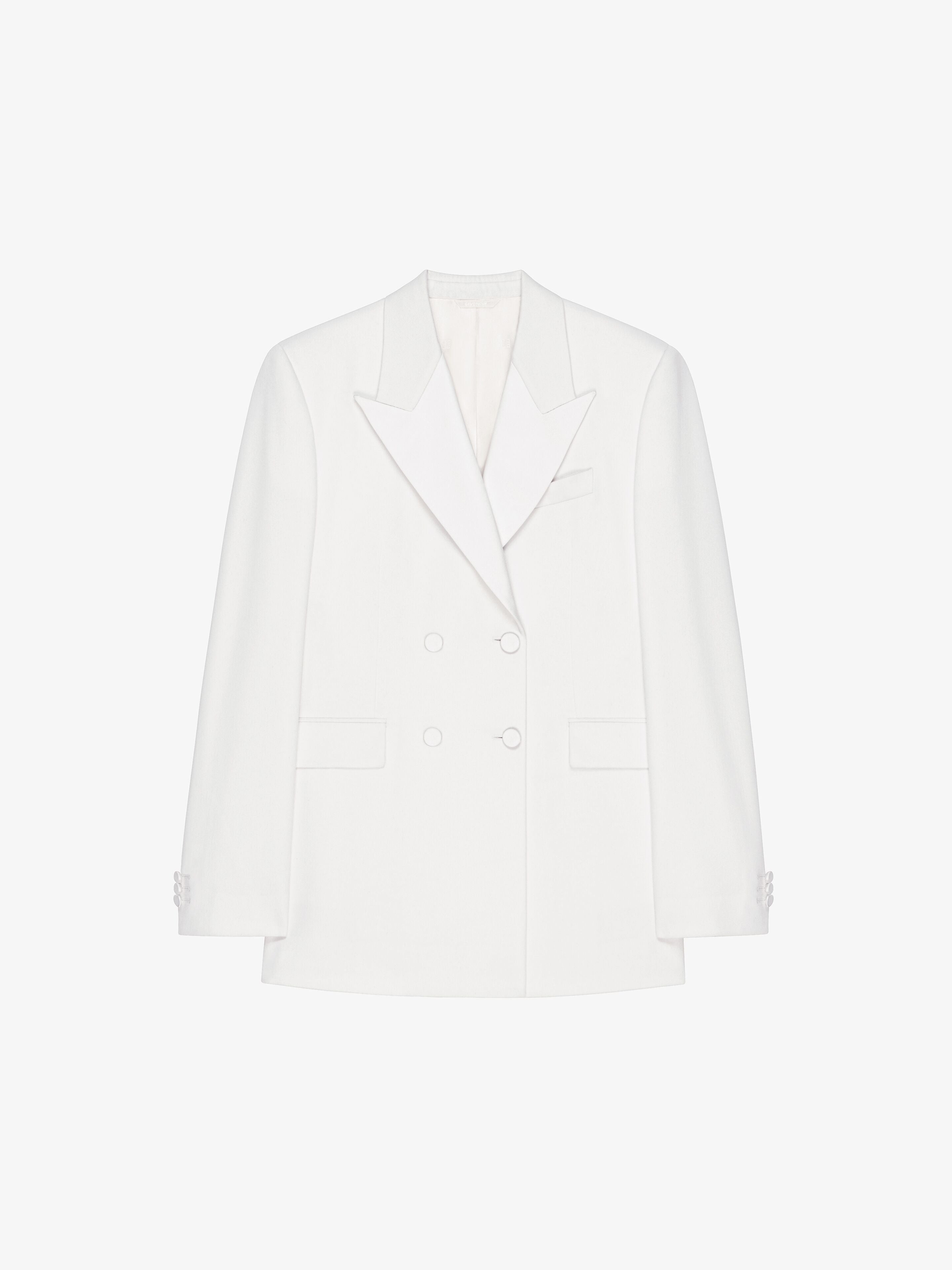 GIVENCHY WOMEN'S WHITE DOUBLE-BREASTED TUXEDO JACKET