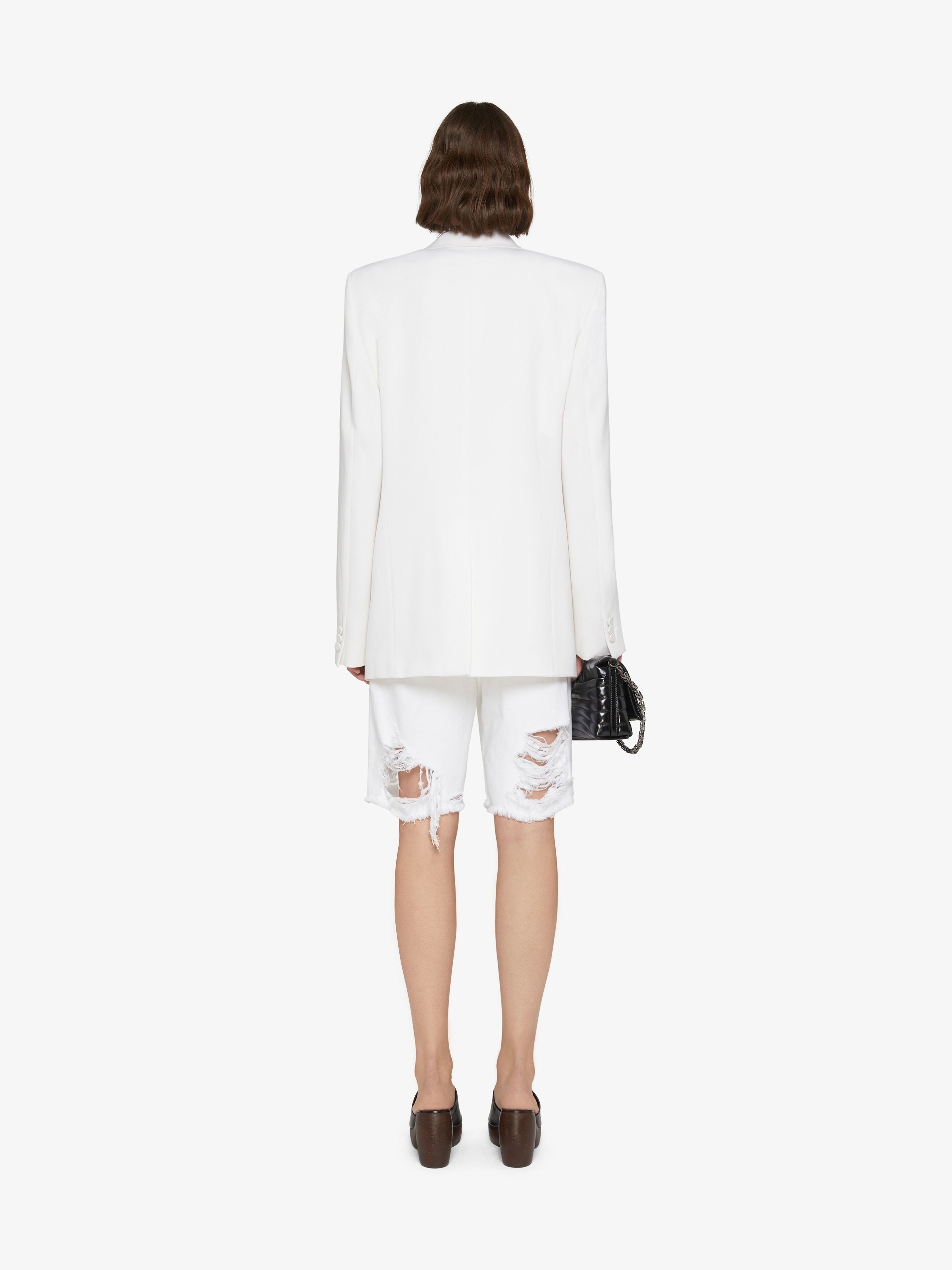 GIVENCHY WOMEN'S WHITE DOUBLE-BREASTED TUXEDO JACKET