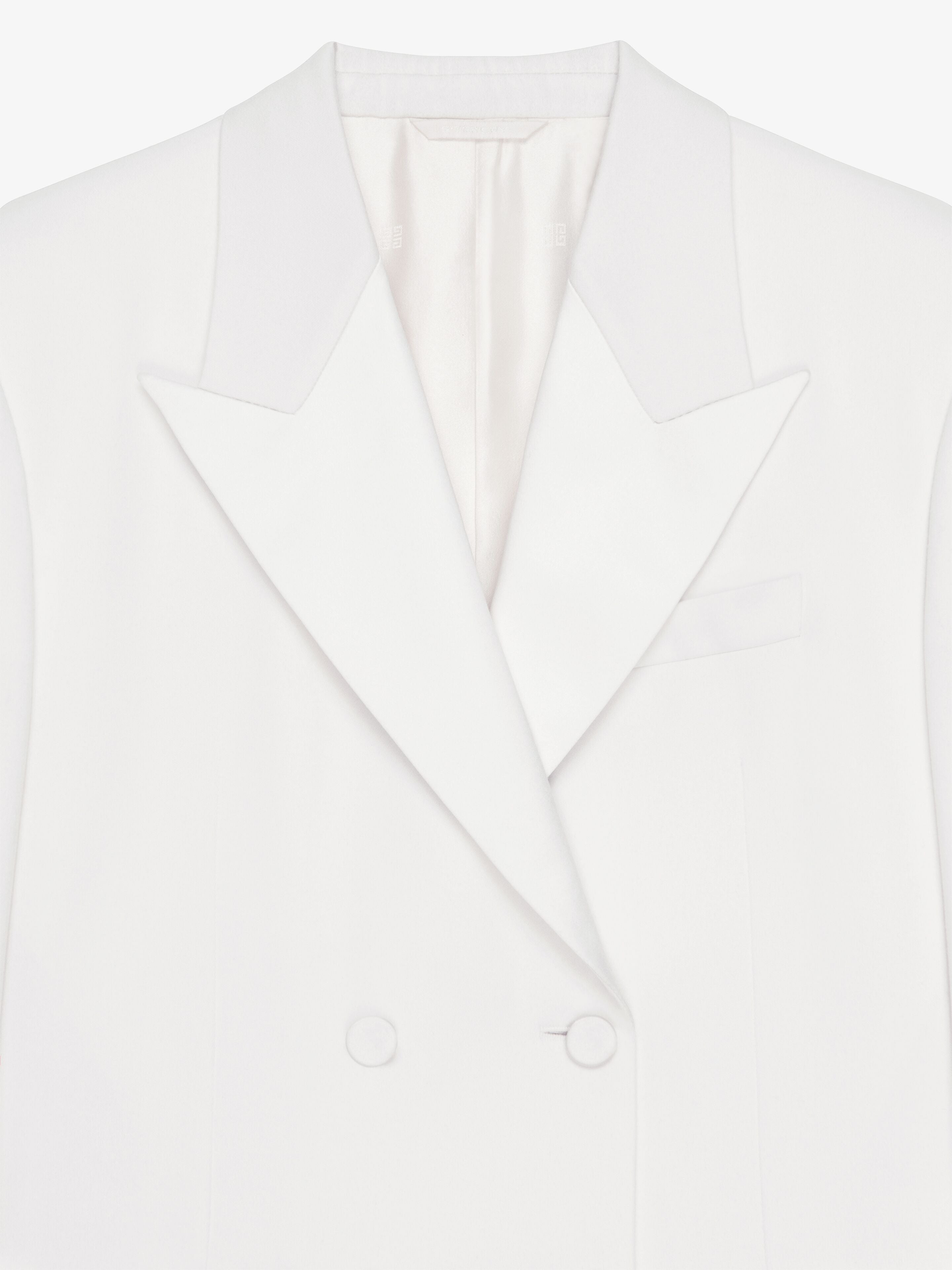 GIVENCHY WOMEN'S WHITE DOUBLE-BREASTED TUXEDO JACKET