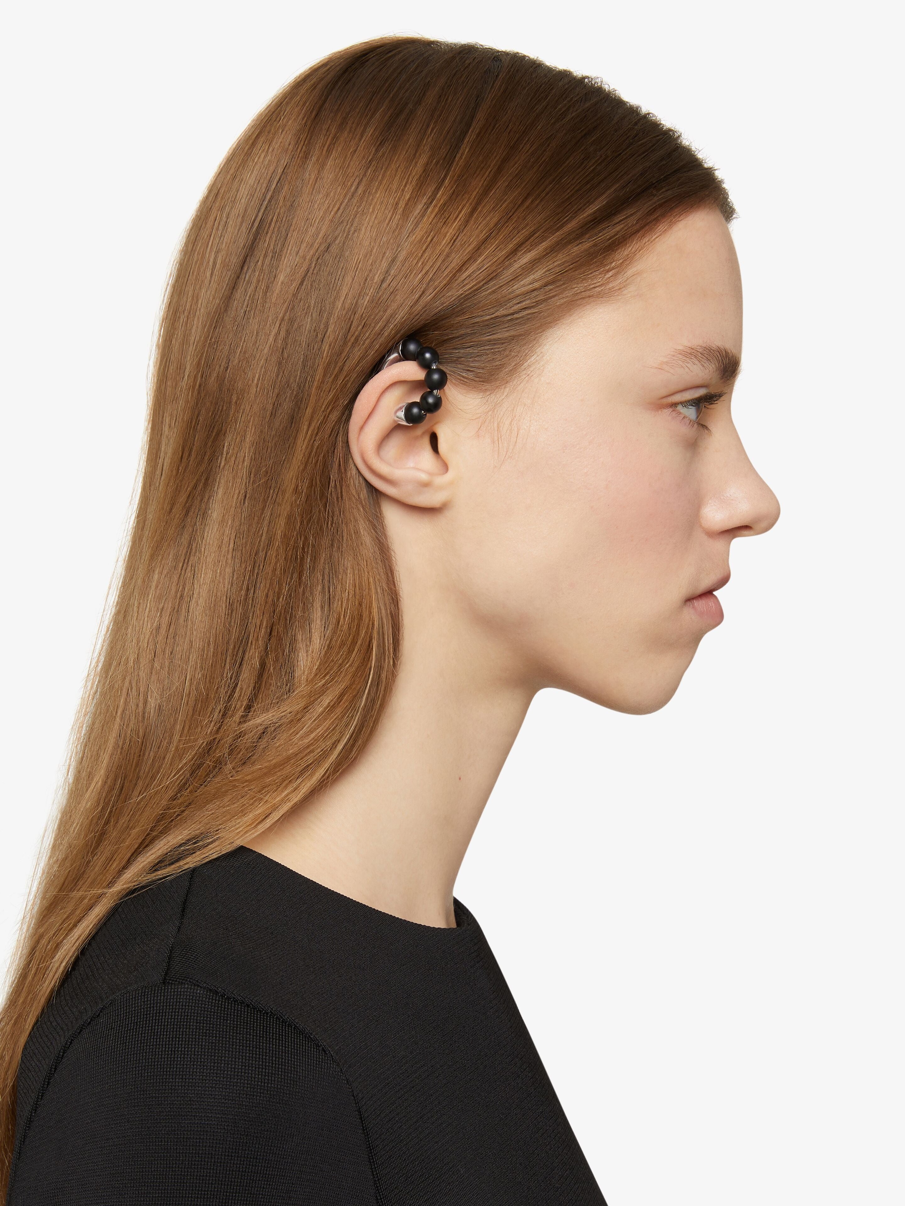 GIVENCHY WOMEN'S 4G PEARL BLACK EARCUFF NWT