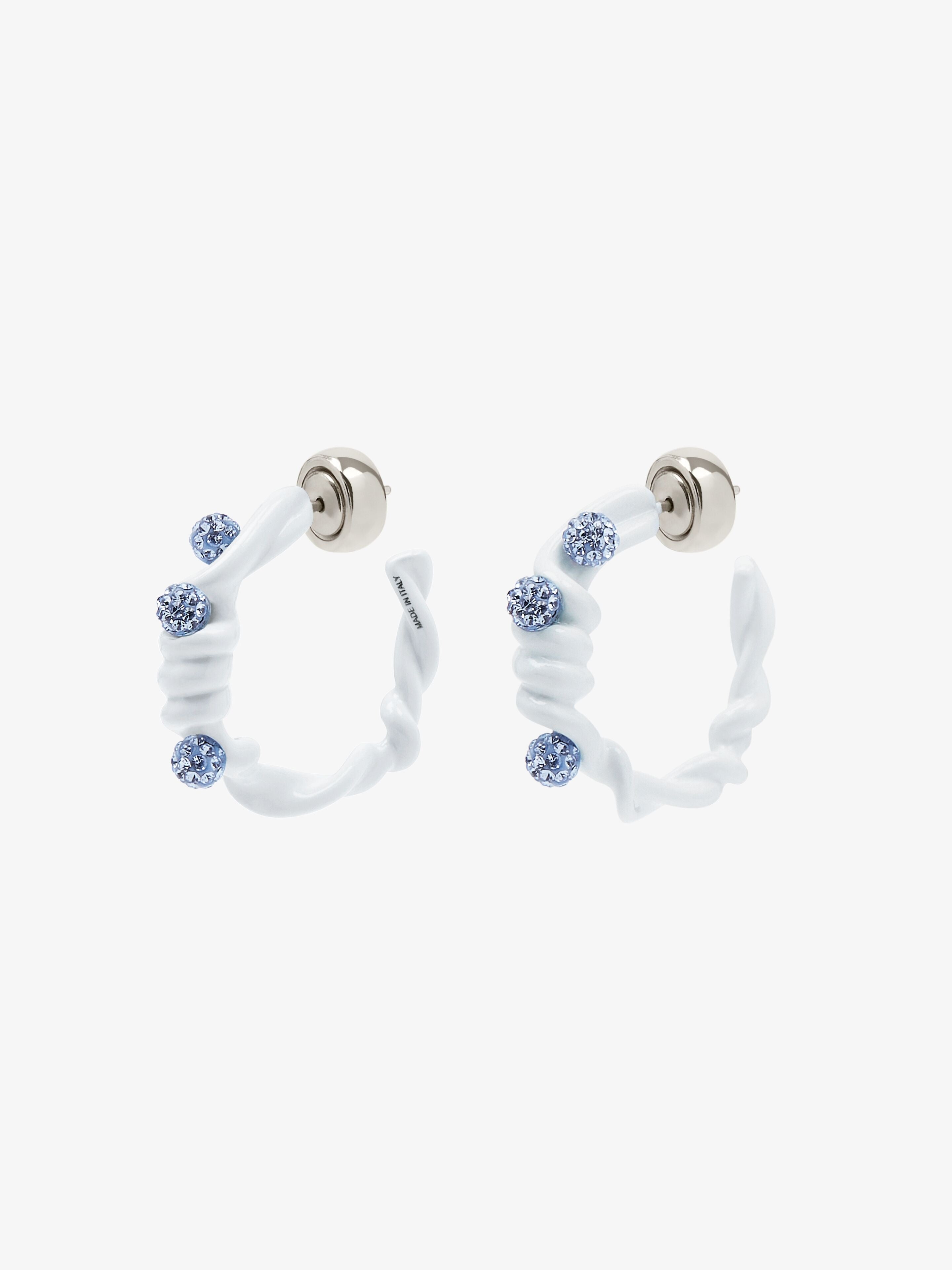 GIVENCHY WOMEN'S TWISTED CRYSTAL HOOP EARRINGS NWT