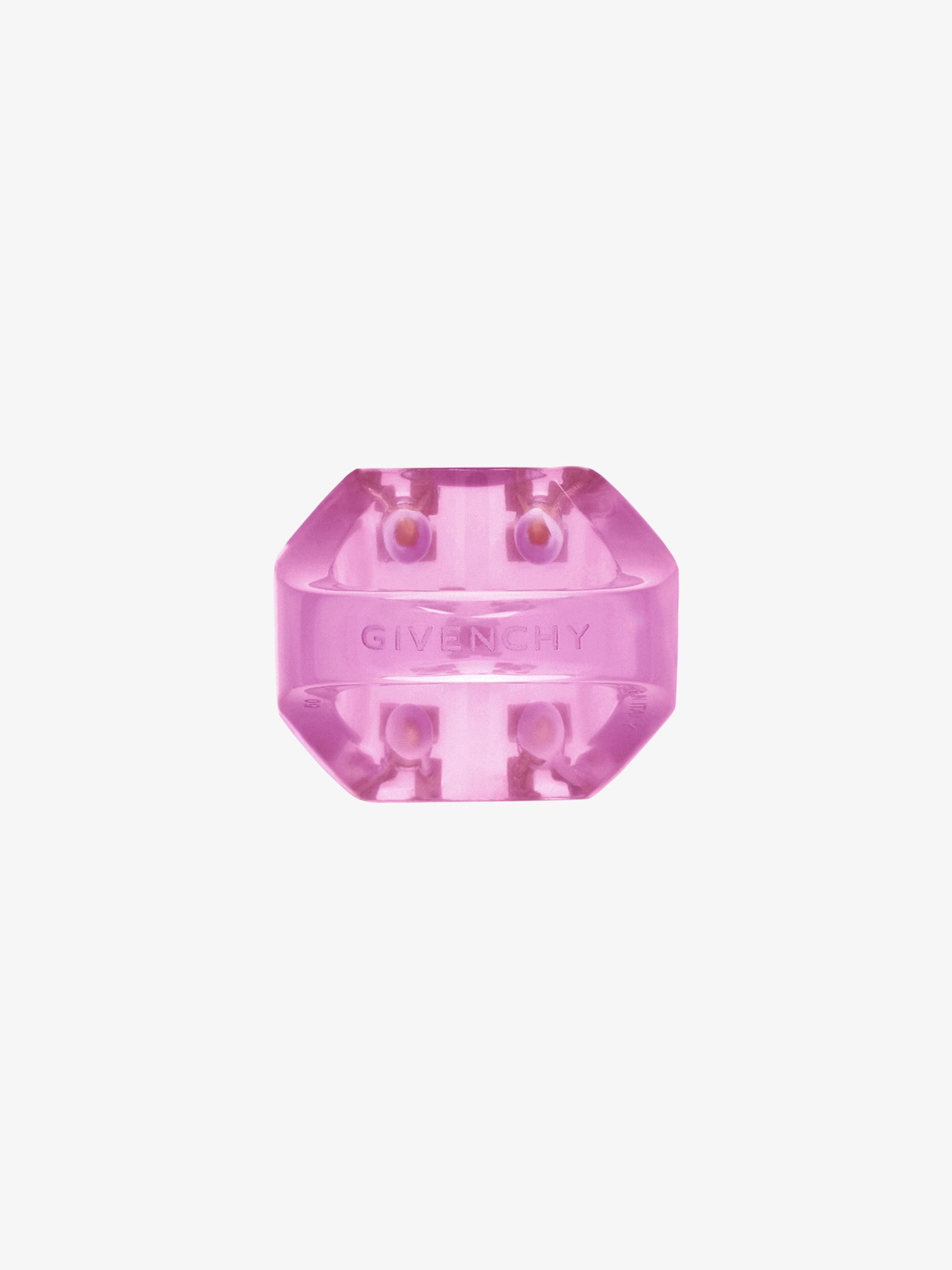 GIVENCHY WOMEN'S 4G PLUMETIS RESIN PINK RING NWT