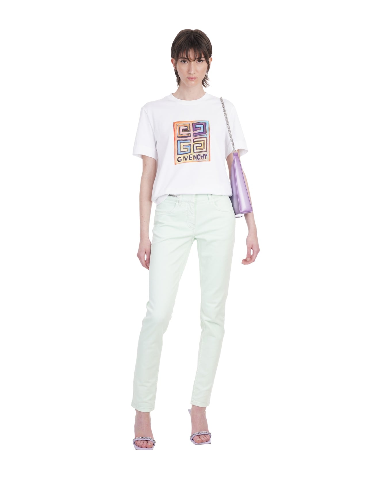 GIVENCHY WOMEN'S PISTACHIO SLIM FIT TROUSERS WITH ZIPPER