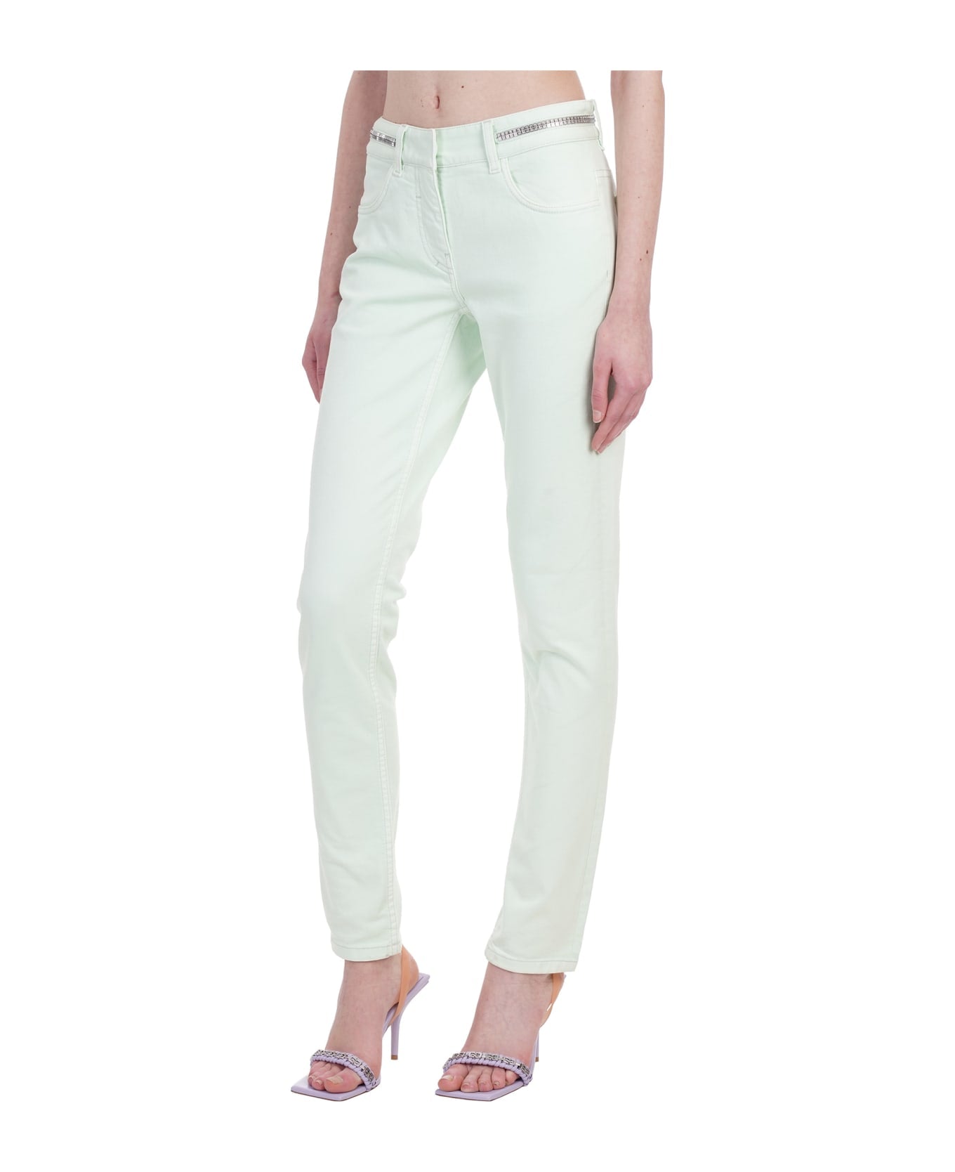 GIVENCHY WOMEN'S PISTACHIO SLIM FIT TROUSERS WITH ZIPPER
