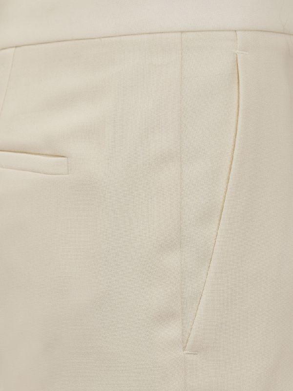 GIVENCHY WOMEN'S IVORY TAPERED TROUSERS WITH BAR CLOSURE