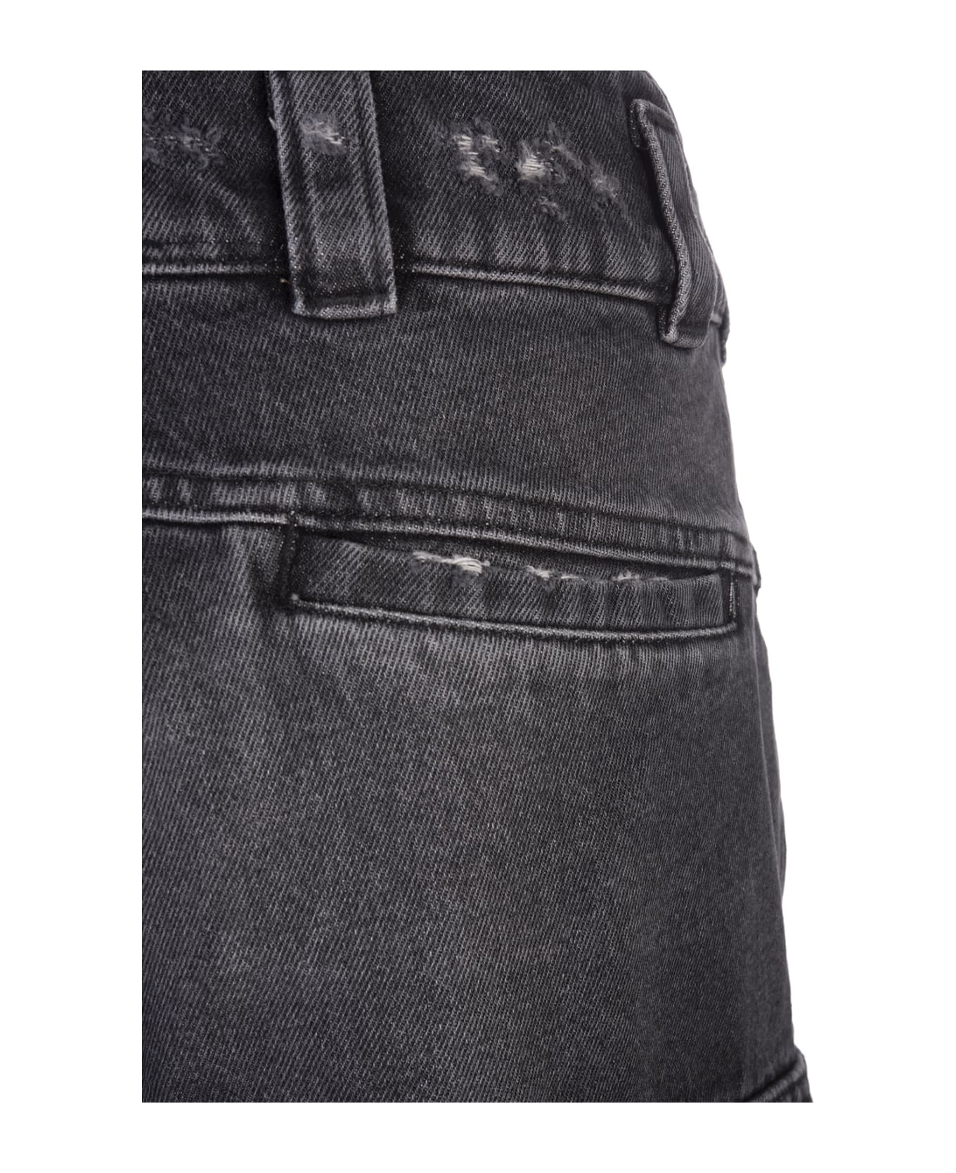 GIVENCHY WOMEN'S BLACK DISTRESSED CARGO BERMUDA SHORTS