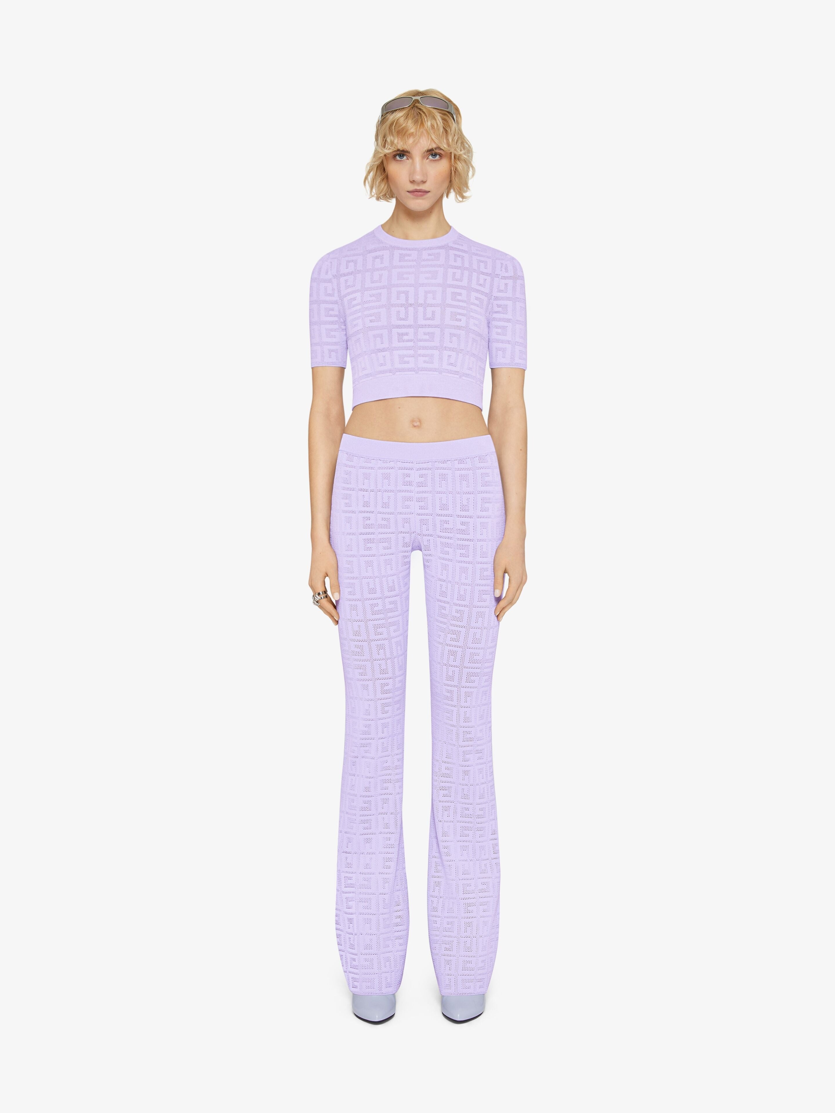 GIVENCHY WOMEN'S LAVENDER WIDE KNIT TROUSERS