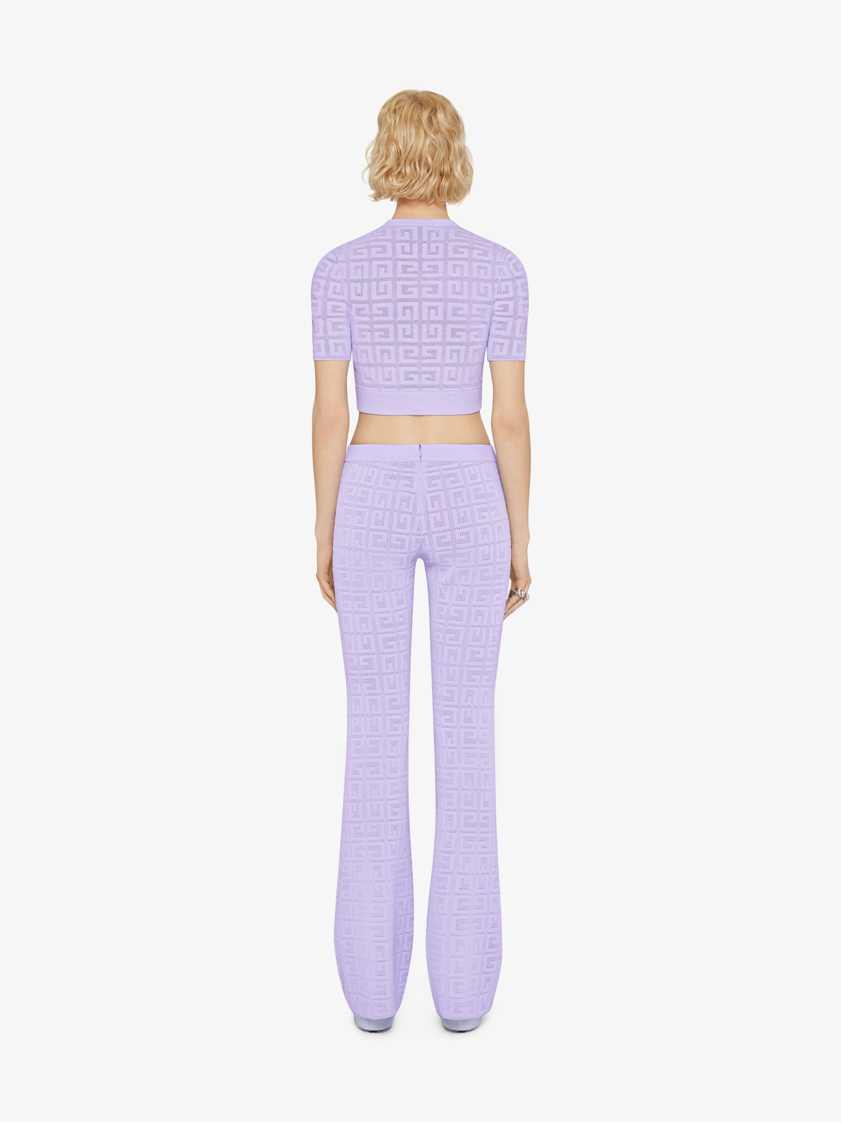 GIVENCHY WOMEN'S LAVENDER WIDE KNIT TROUSERS