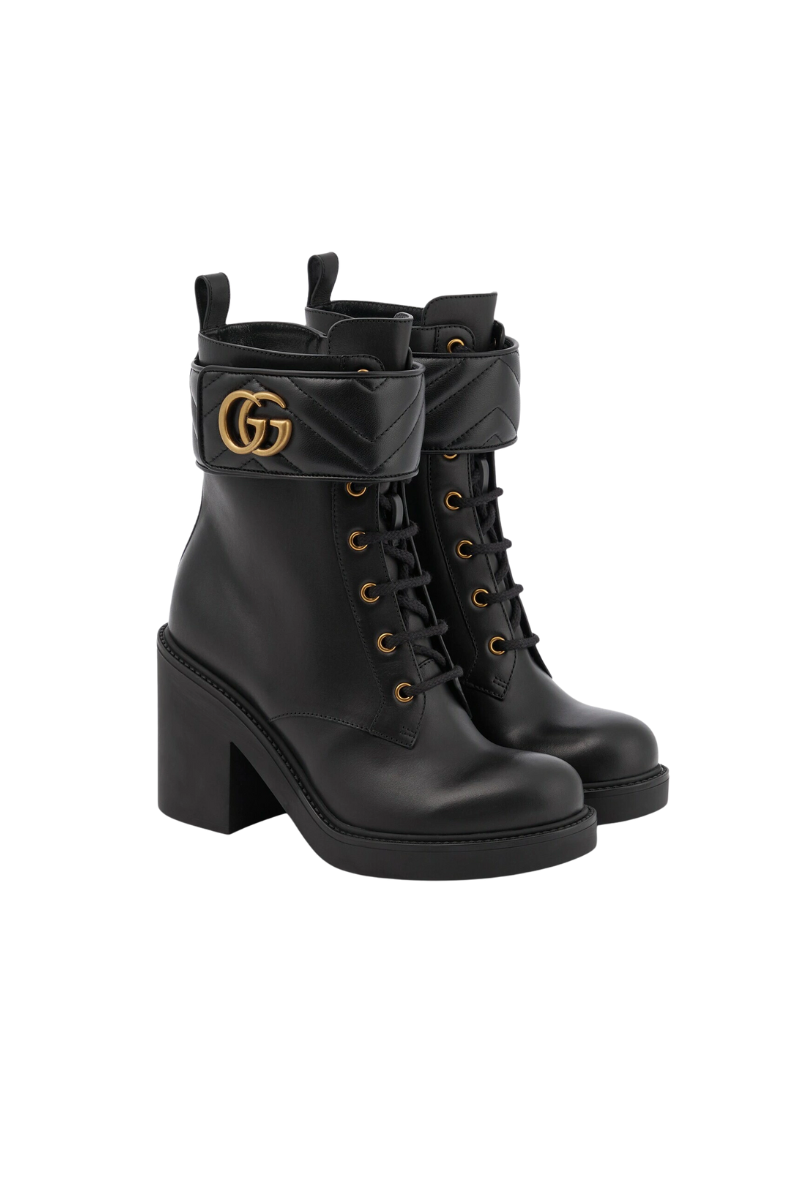 Gucci GG Leather Ankle Boots