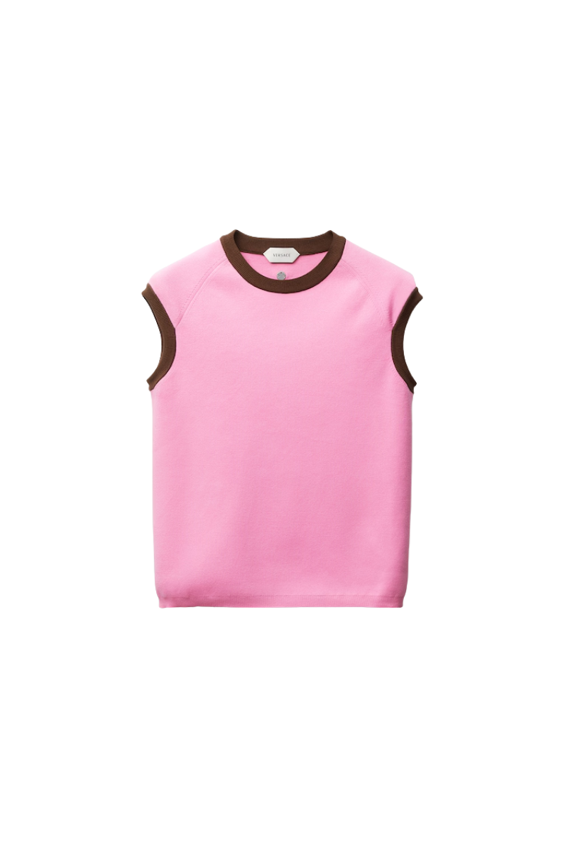 Versace Cotton Knit Top Pink