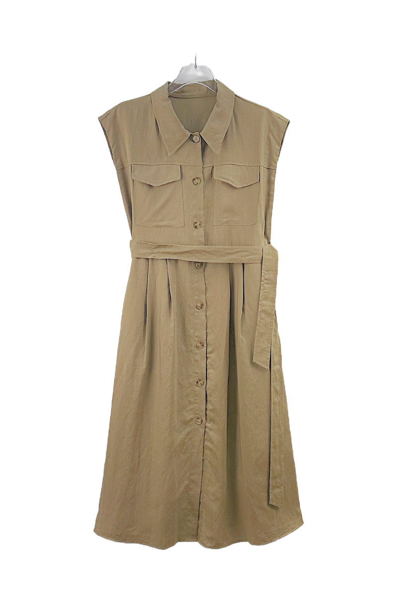 Max Simple Utility Shirt Dress Army Green