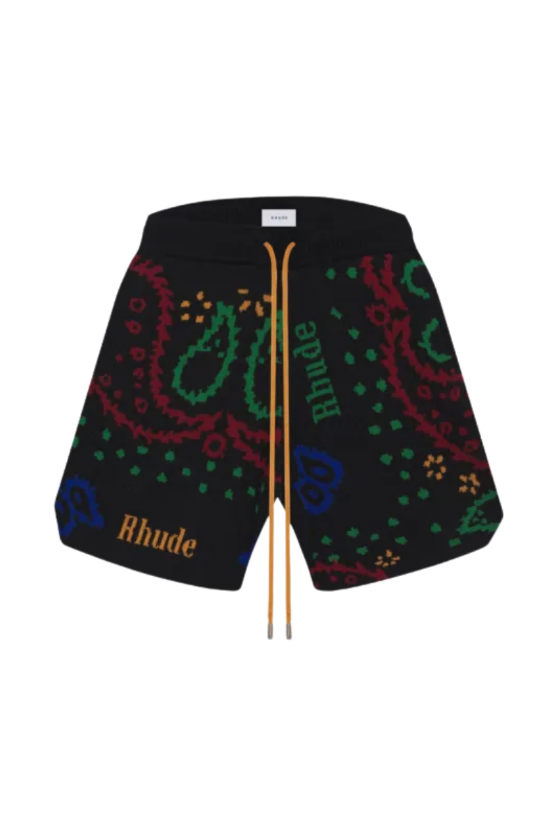 Rhude Danube Blue Pattern Knitted Shorts